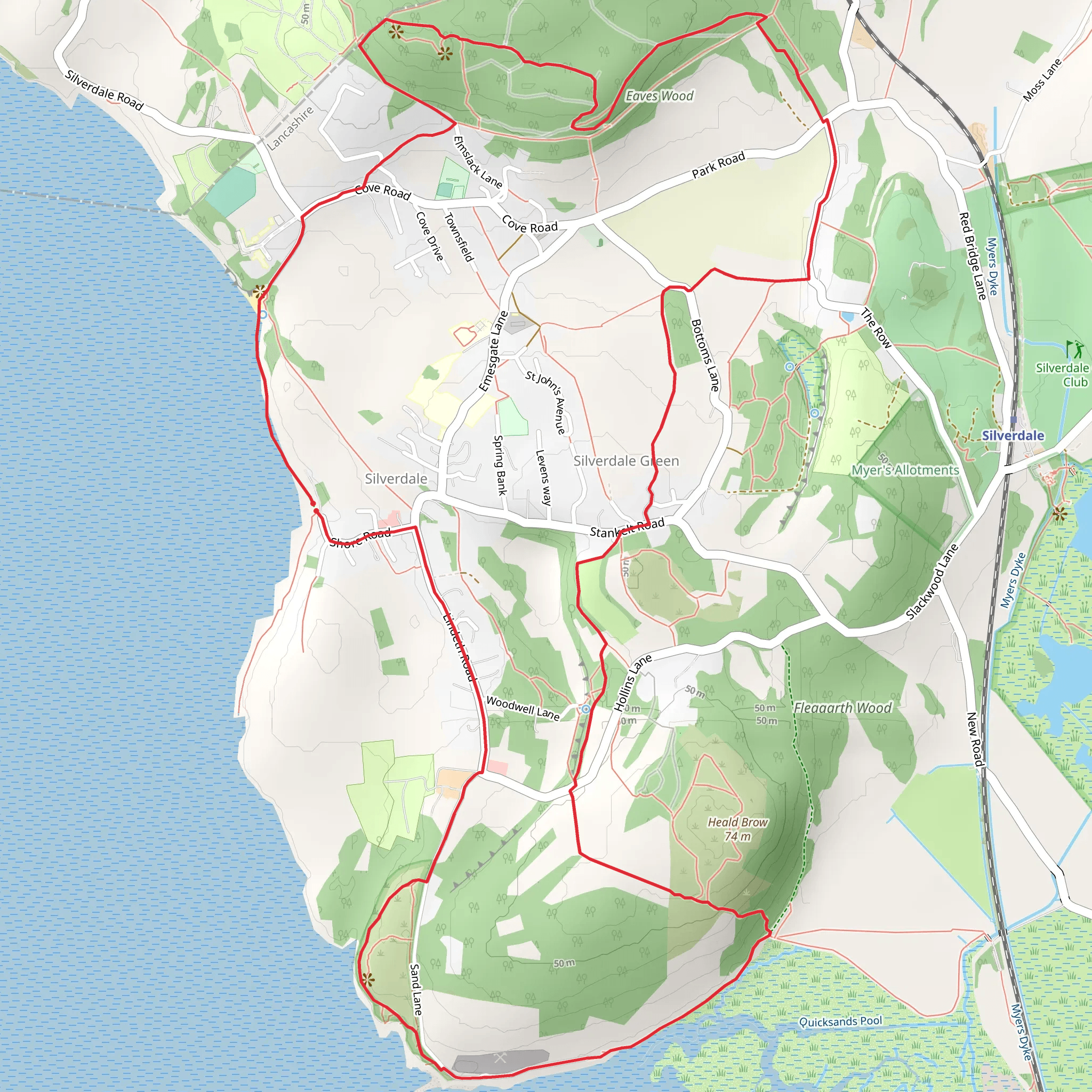 King William's Hill and Red Rake Loop mobile static map