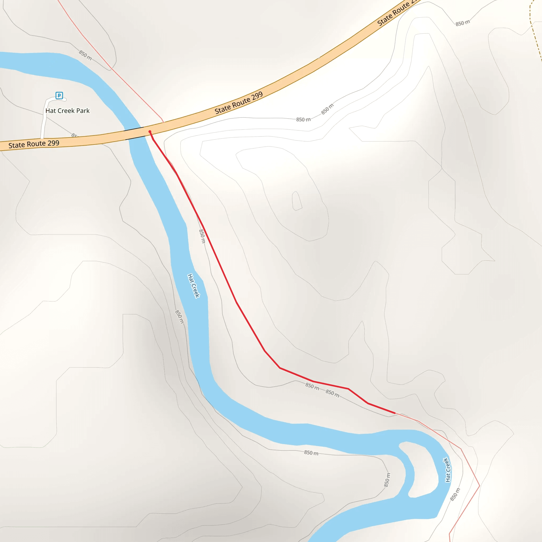 Hat Creek from State Route 299 mobile static map