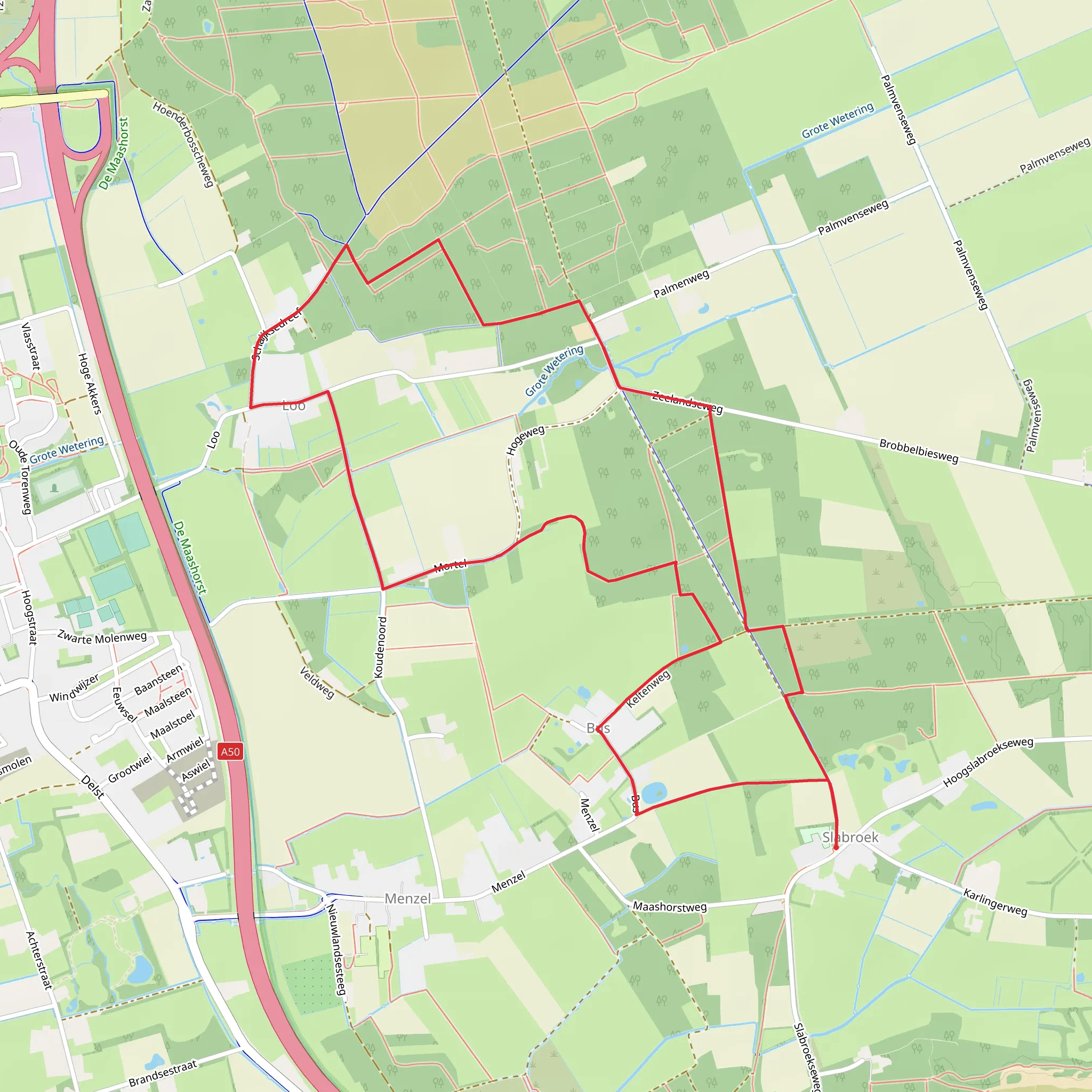 Grafheuvels, Schaijksedreef and De Mortel Loop mobile static map