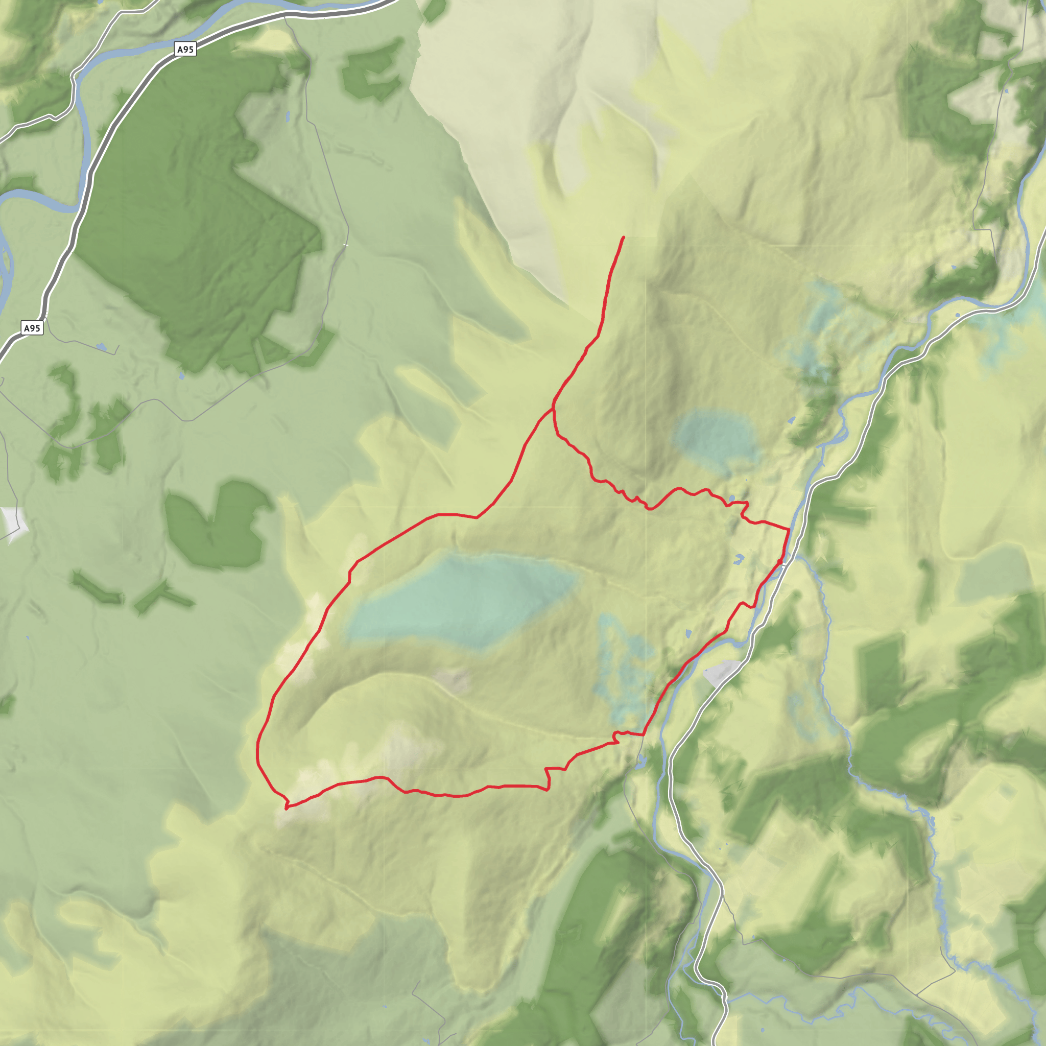 Creagan a' Chaise, Carn Eachie and Carn a' Ghille Chearr Loop mobile static map