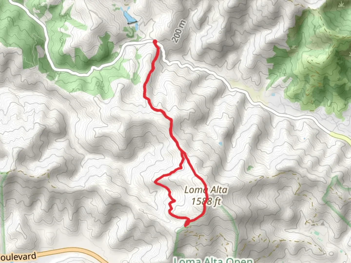 An image depicting the trail Loma Alta Loop and its surrounding area.