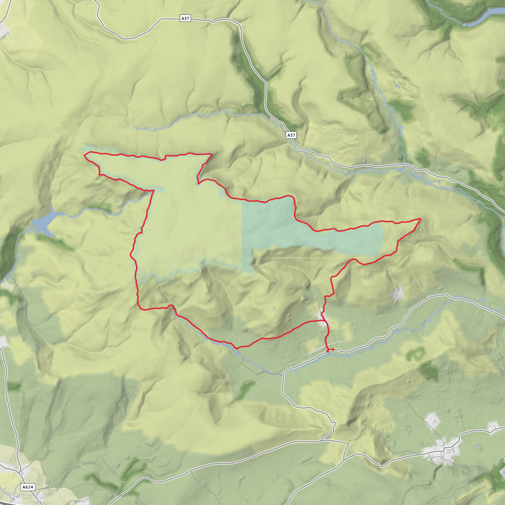 Edale full Kinder Lap Loop mobile static map