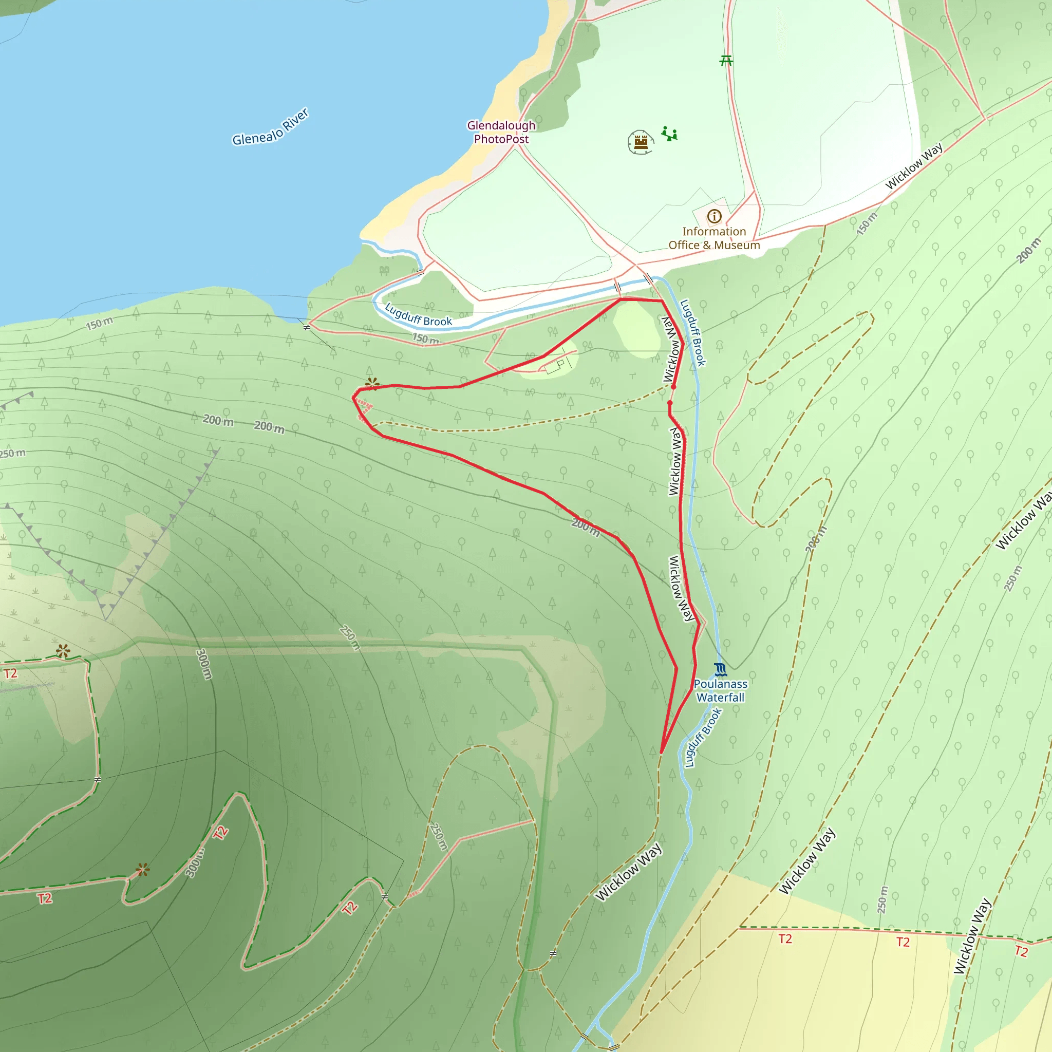 Poulanass & St Kevins Cell - Glendalough mobile static map