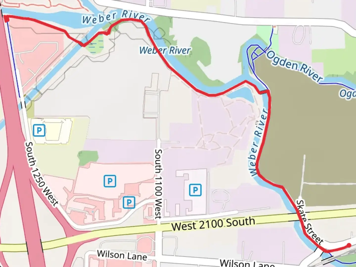 An image depicting the trail Weber River Parkway Short and its surrounding area.