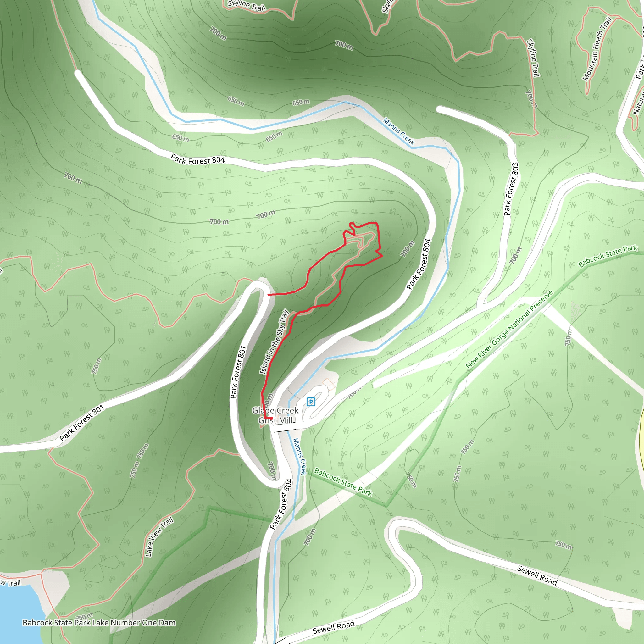 Island in the Sky Trail mobile static map