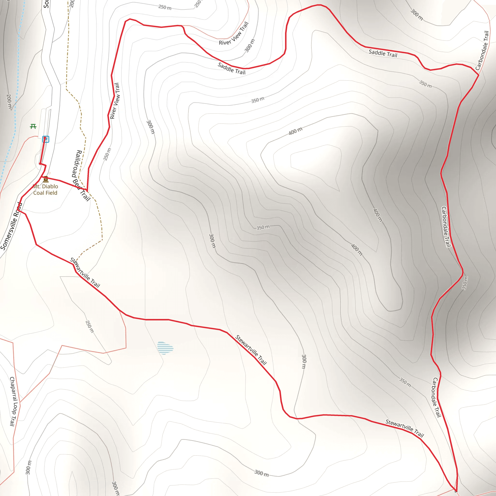 Saddle and Carbondale Loop Trail mobile static map