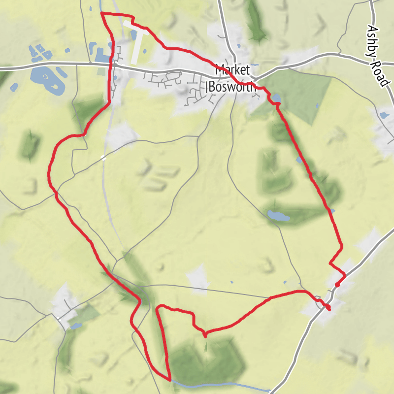 A map preview of the recording Hinckley and Bosworth Walking.