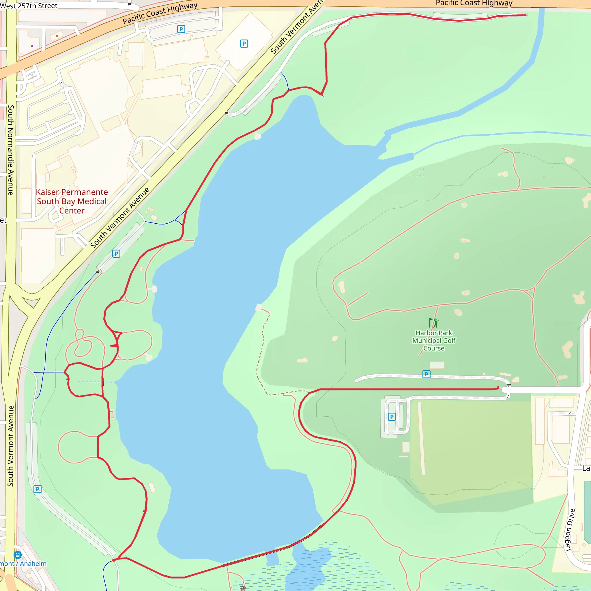 Walk along Harbor Lake mobile static map