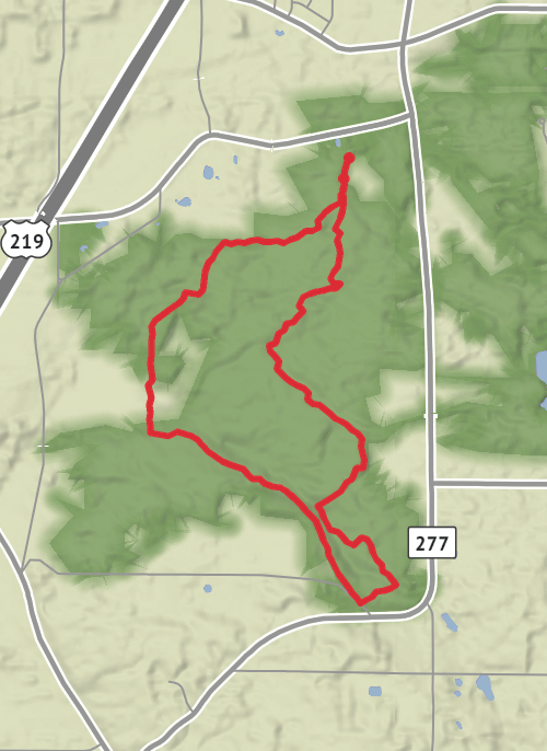 Hike on Chestnut Ridge Park Loop mobile static map