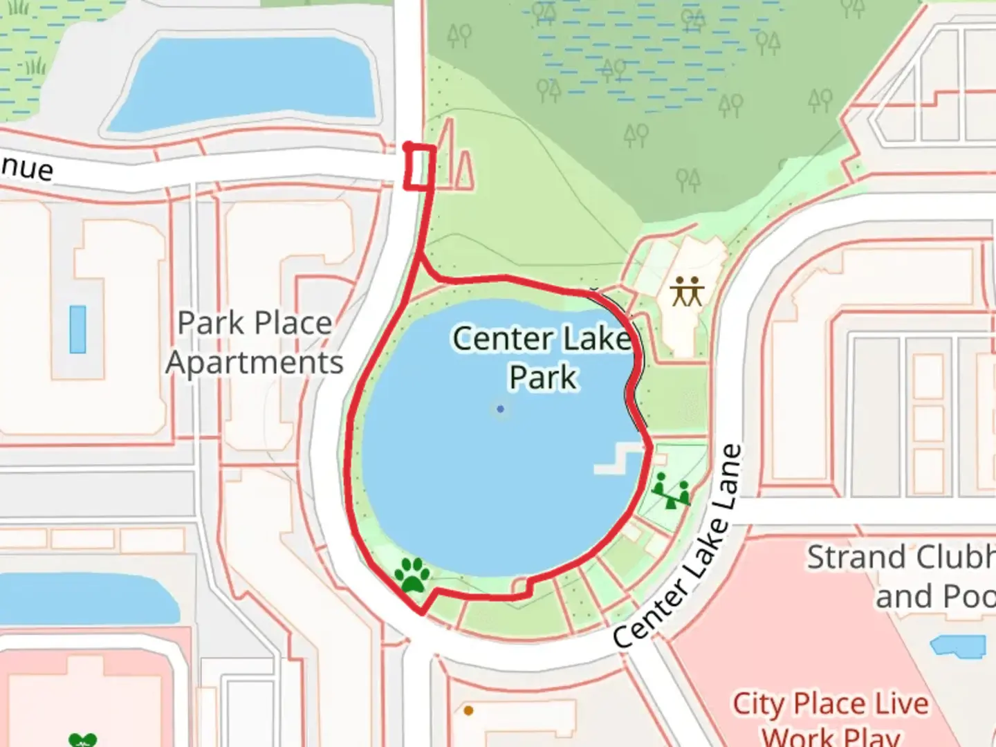 An image depicting the trail Center Lake Loop and its surrounding area.