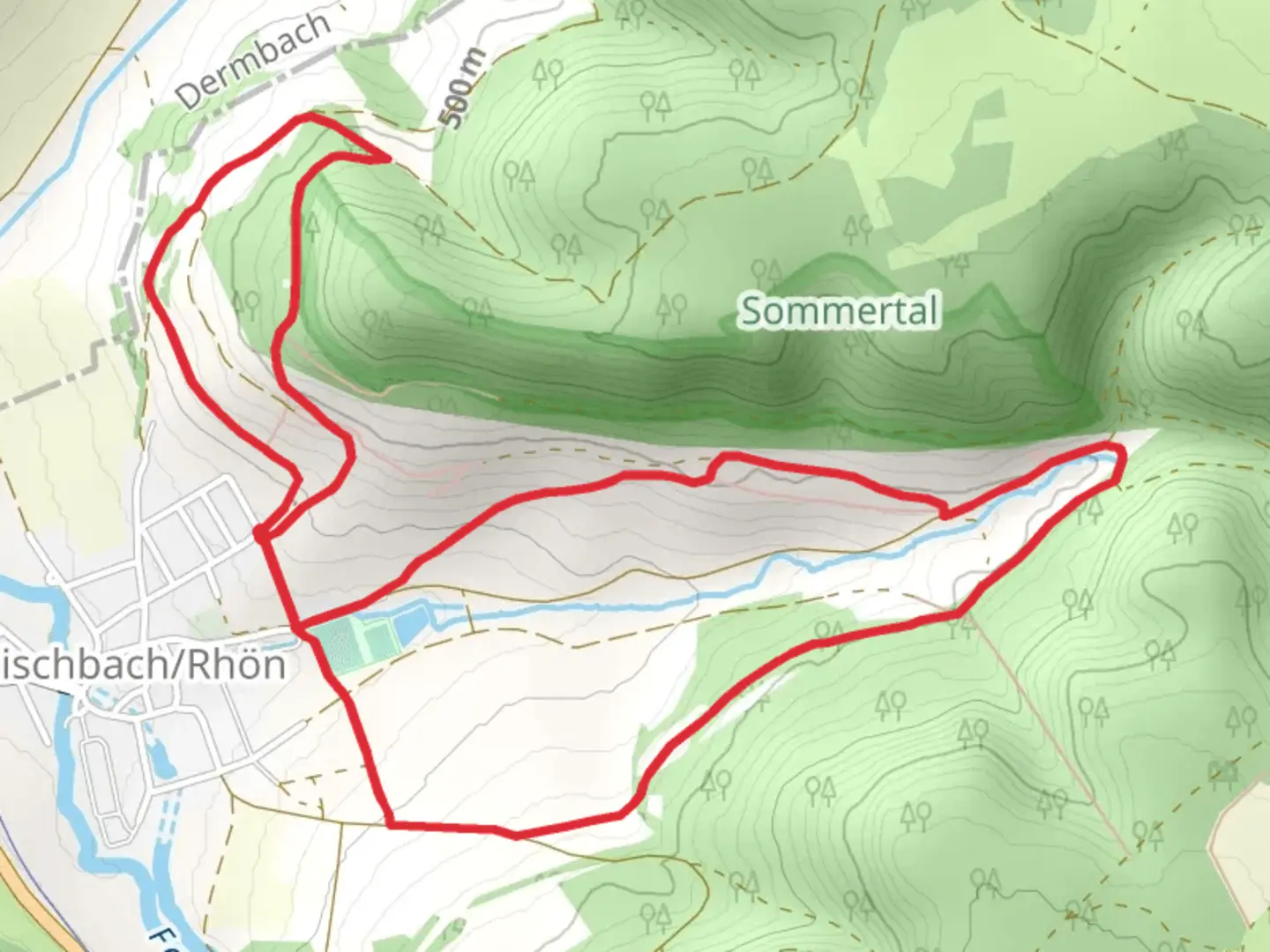 An image depicting the trail Rhoen Panorama Loop and its surrounding area.