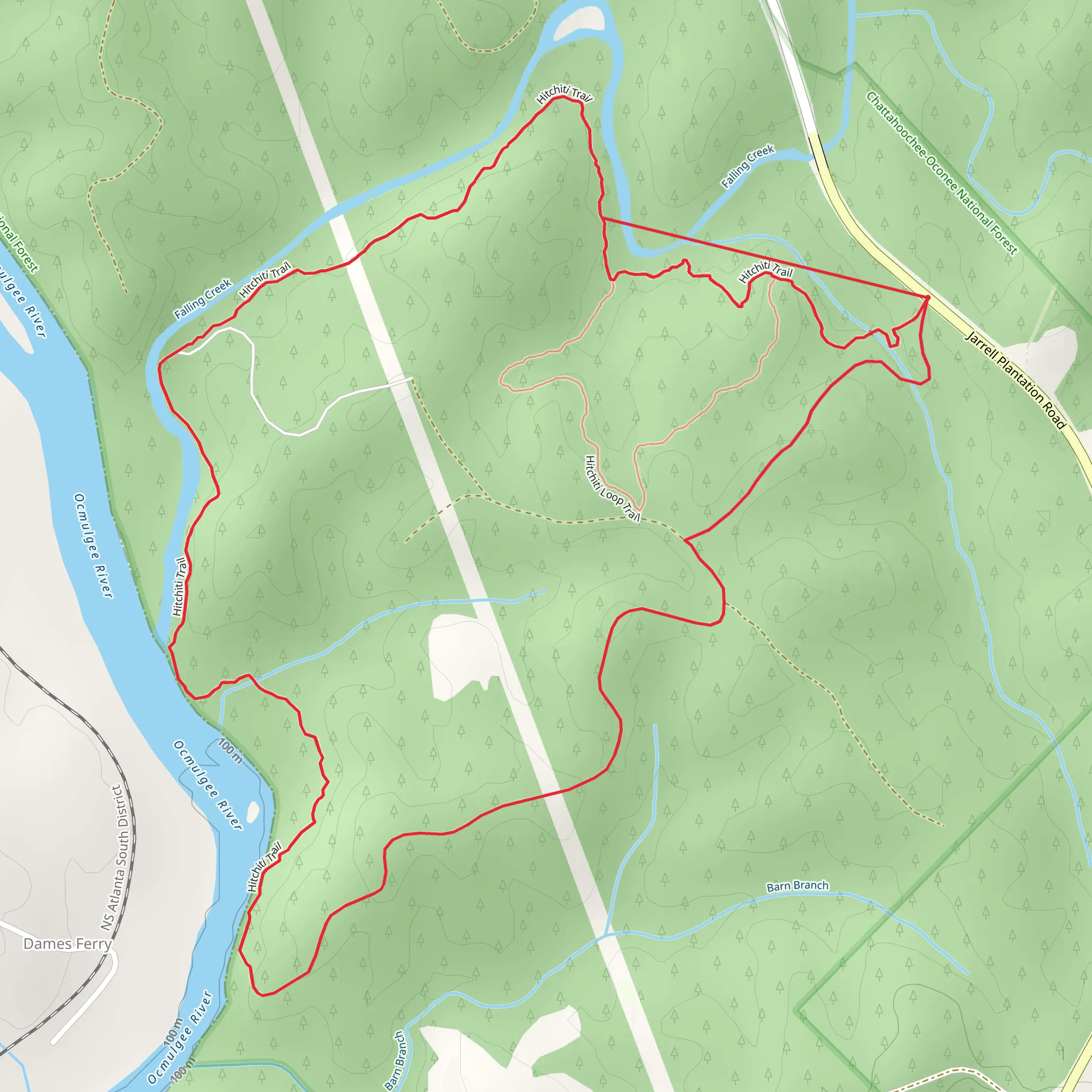 Hitchiti Loop Trail mobile static map