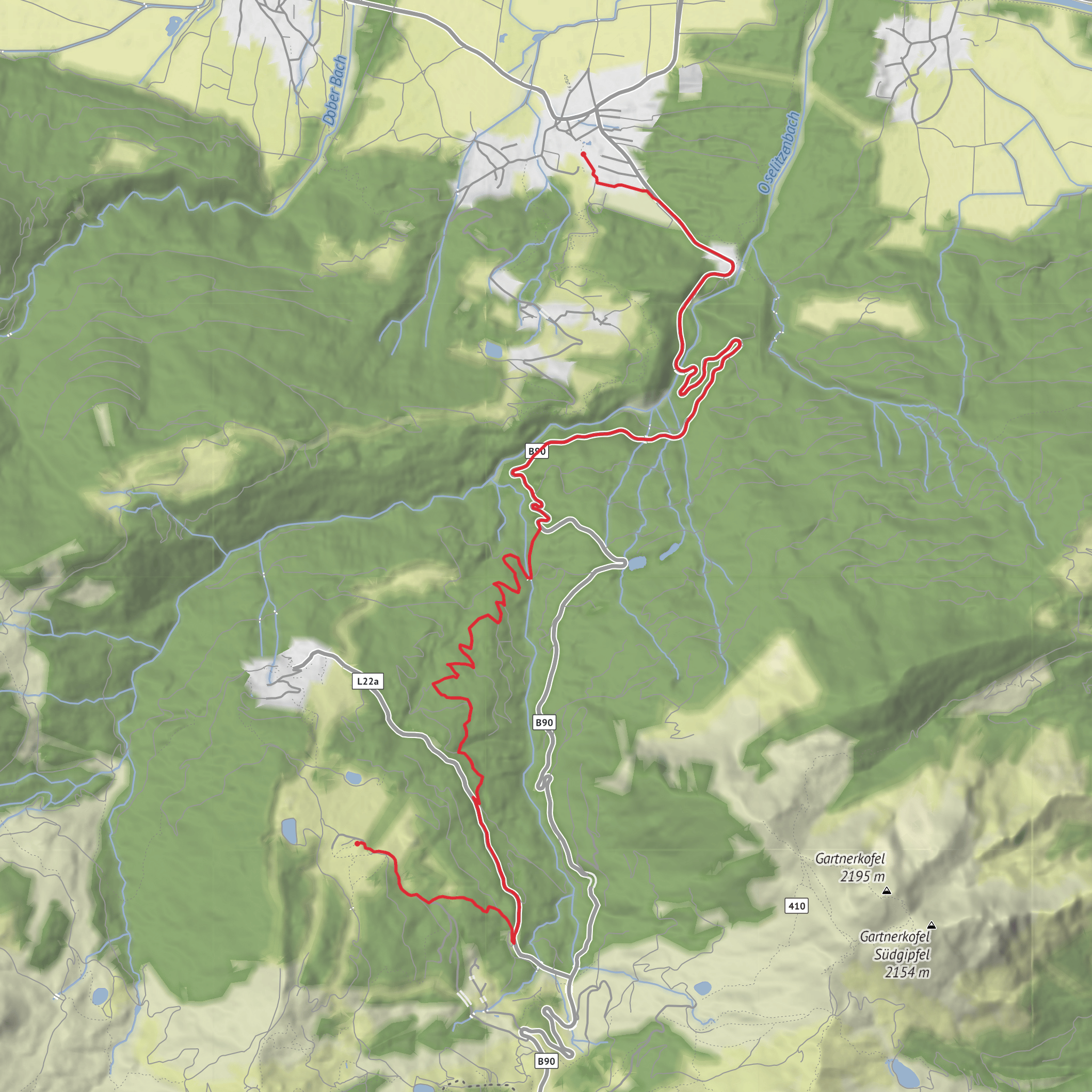 Hike from Sonnenalpe Nassfeld mobile static map