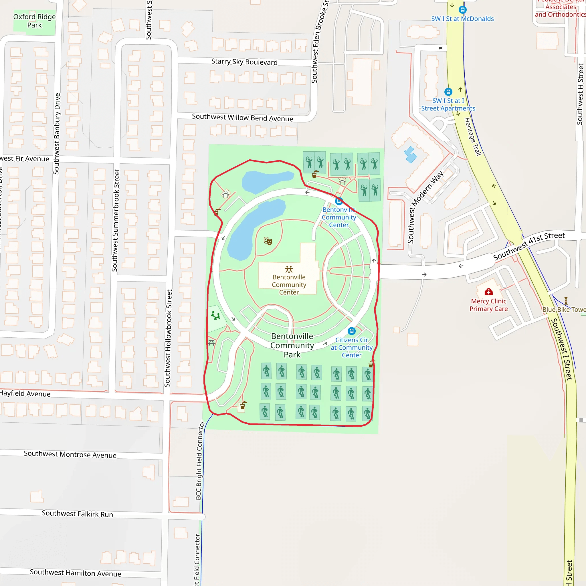Bentonville Community Park Loop mobile static map