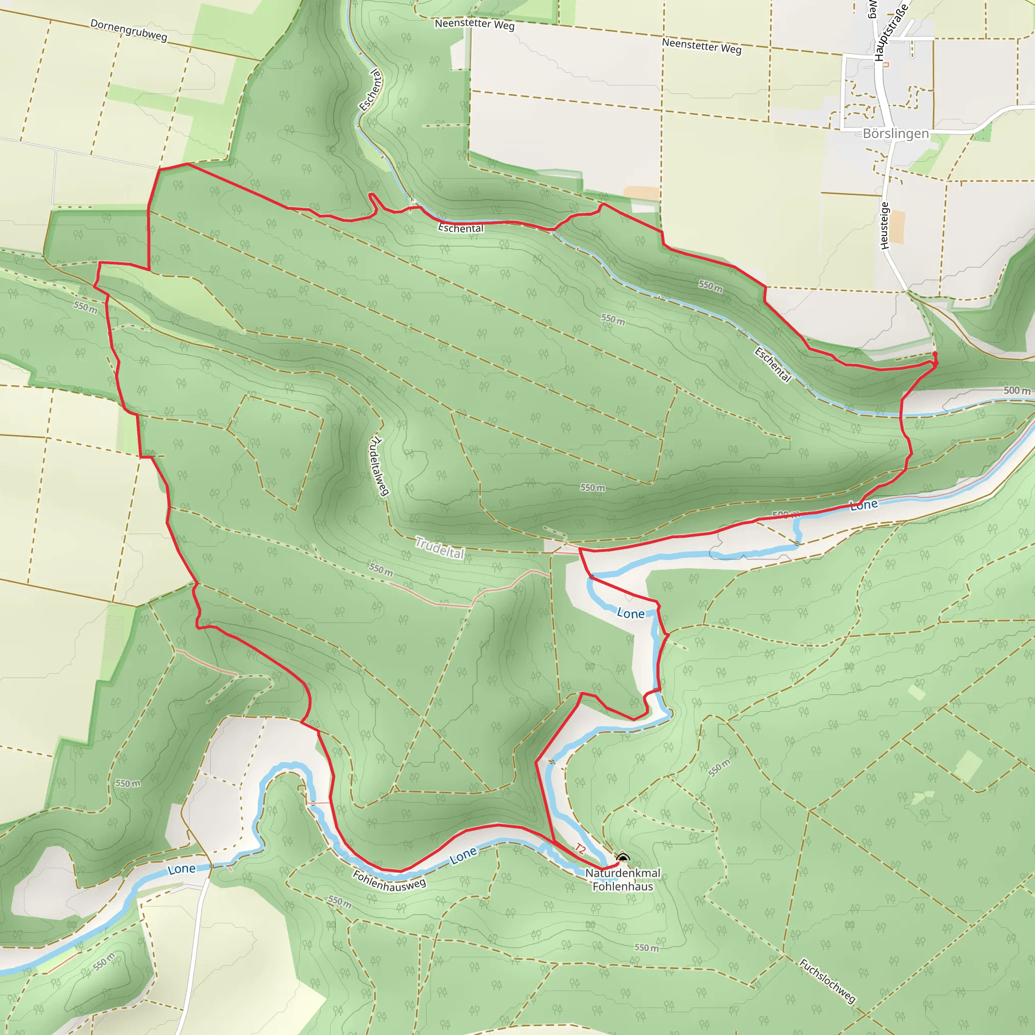 Neenstetten - Lonetal and Fohlenhaus Runde mobile static map
