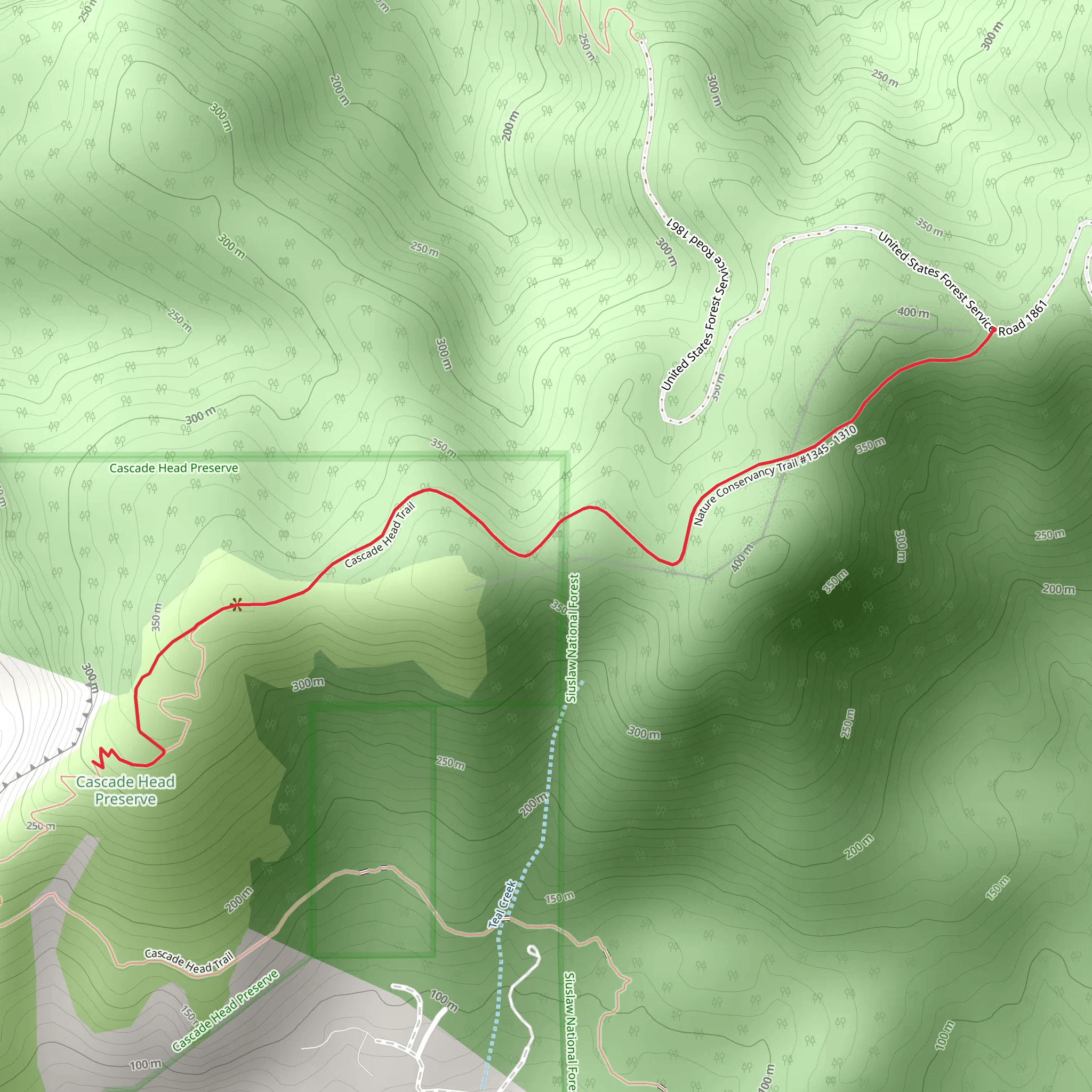 Cascade Head Trail mobile static map