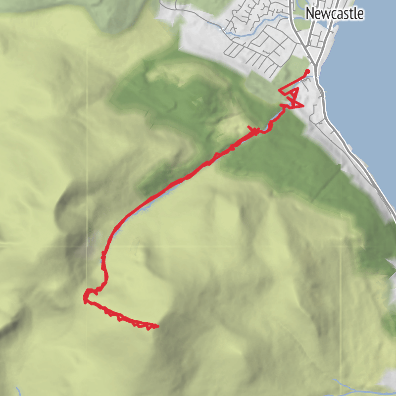 A map preview of the recording County Down Hiking.