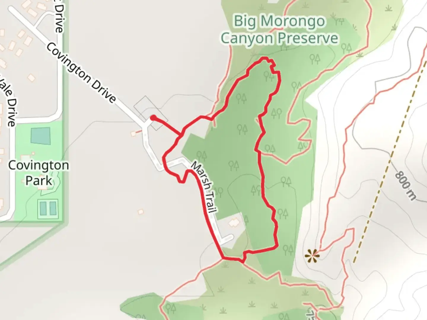 An image depicting the trail Marsh Loop Trail and its surrounding area.
