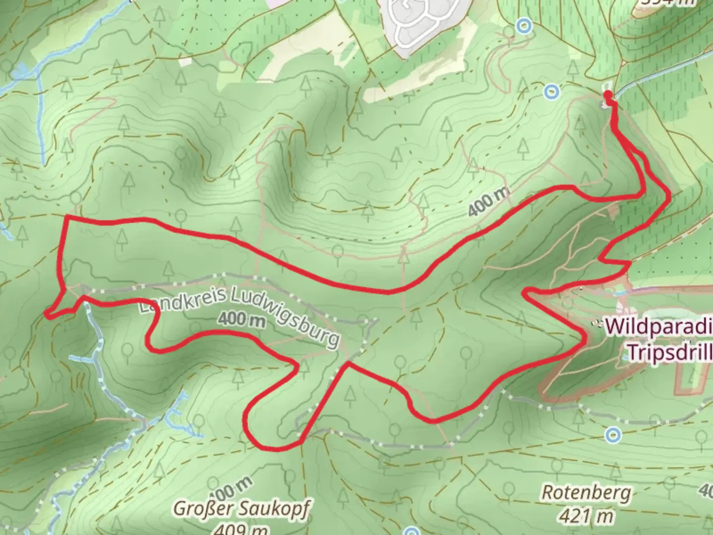 An image depicting the trail Wanderdreiklang Cleebronn and Liebenstein and its surrounding area.