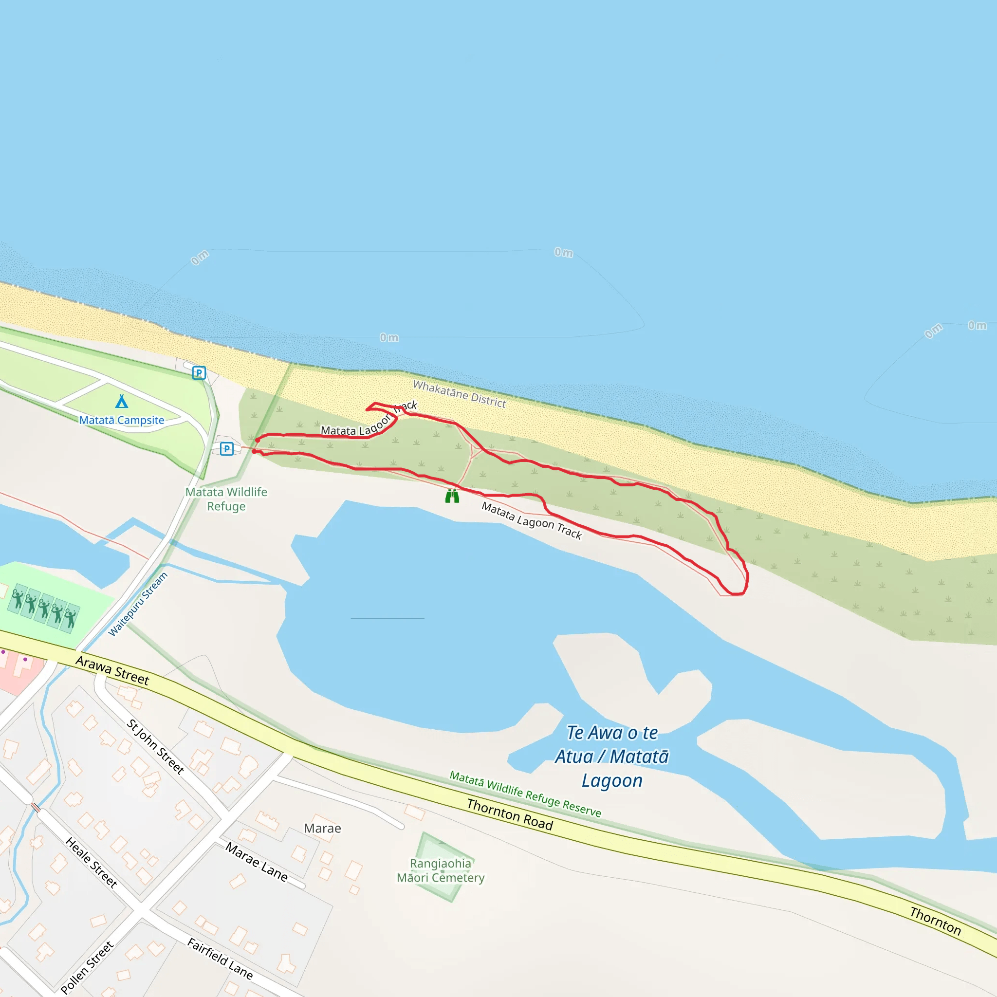 Matatā Lagoon Track mobile static map