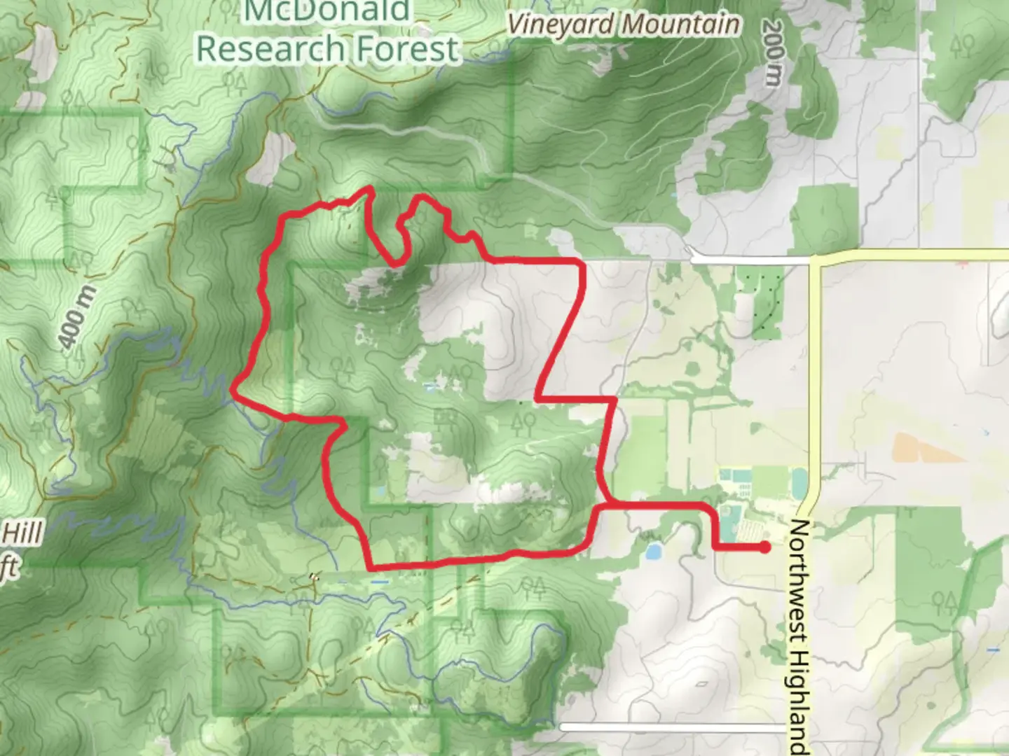 An image depicting the trail Michelle Road and Northwest Jackson Creek Drive Loop and its surrounding area.