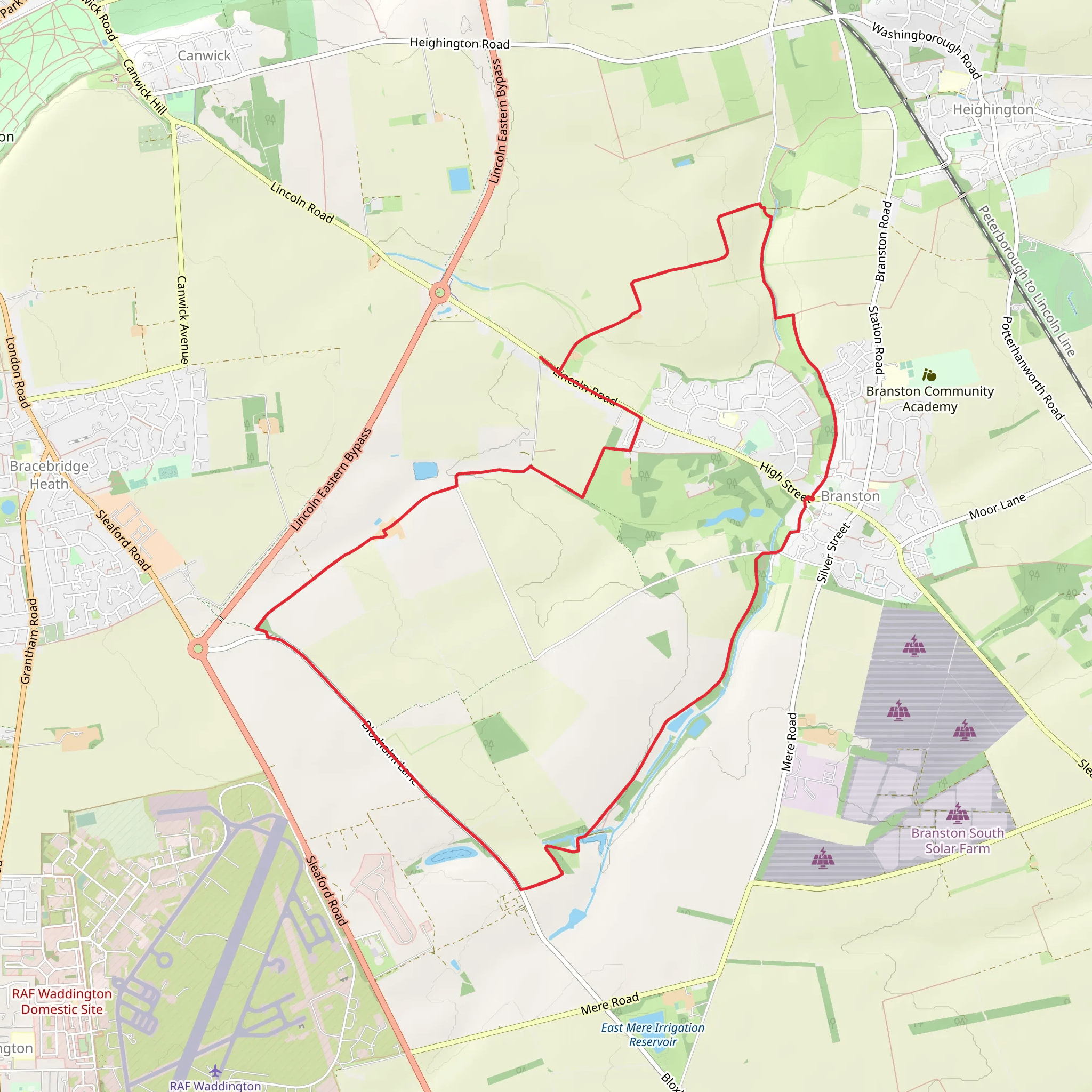 Branston Village Circular mobile static map