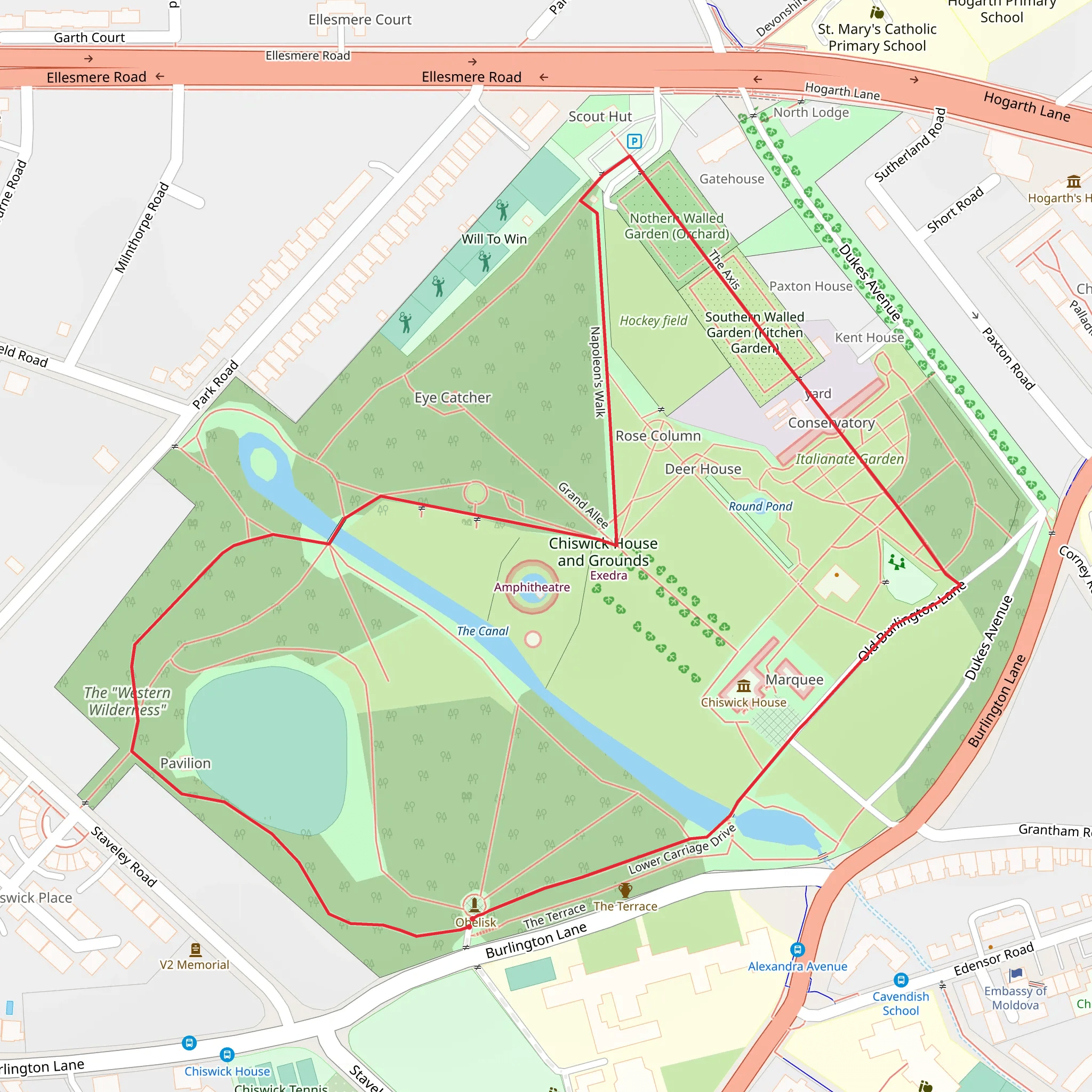 Chiswick House mobile static map