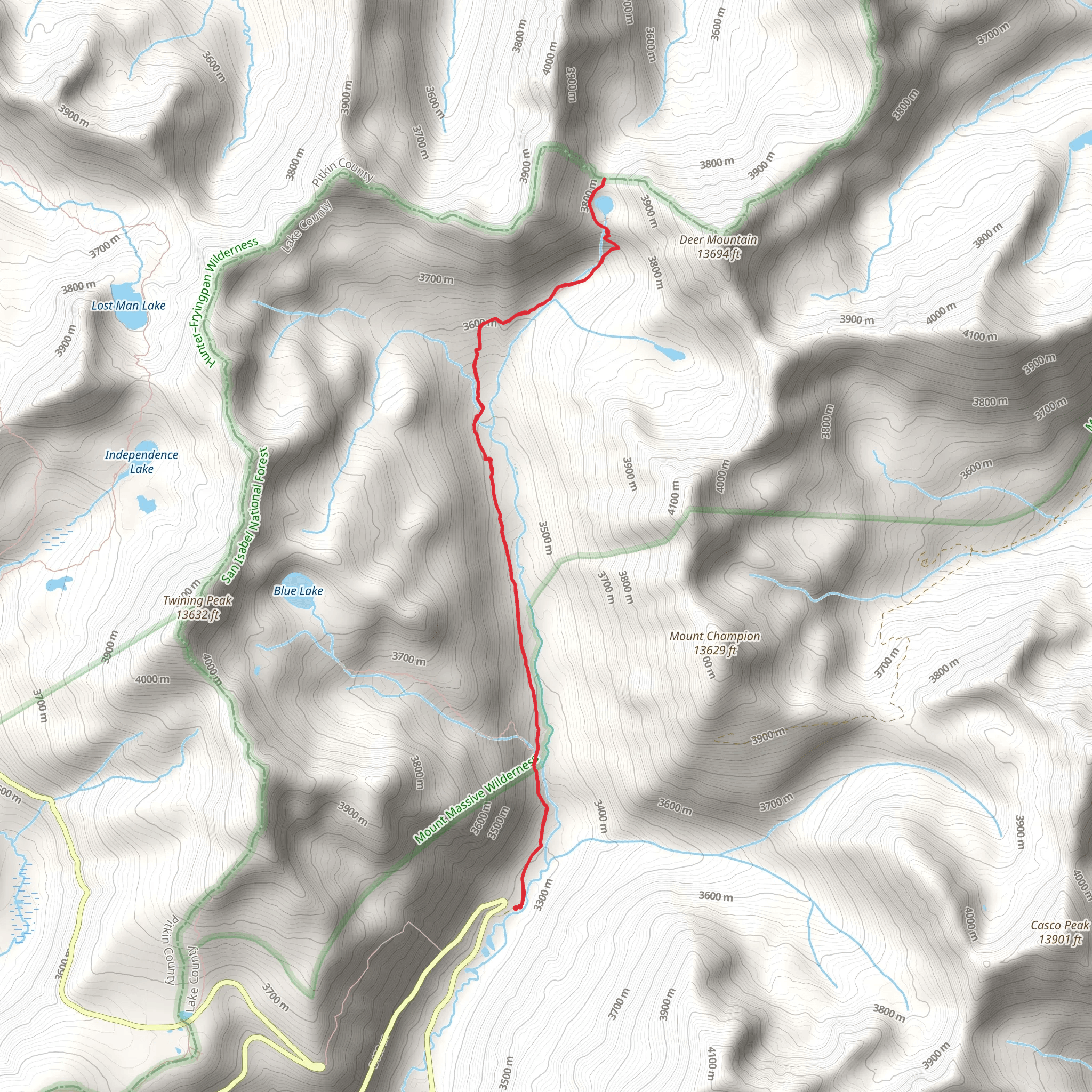 North Fork Lake Creek Trail mobile static map