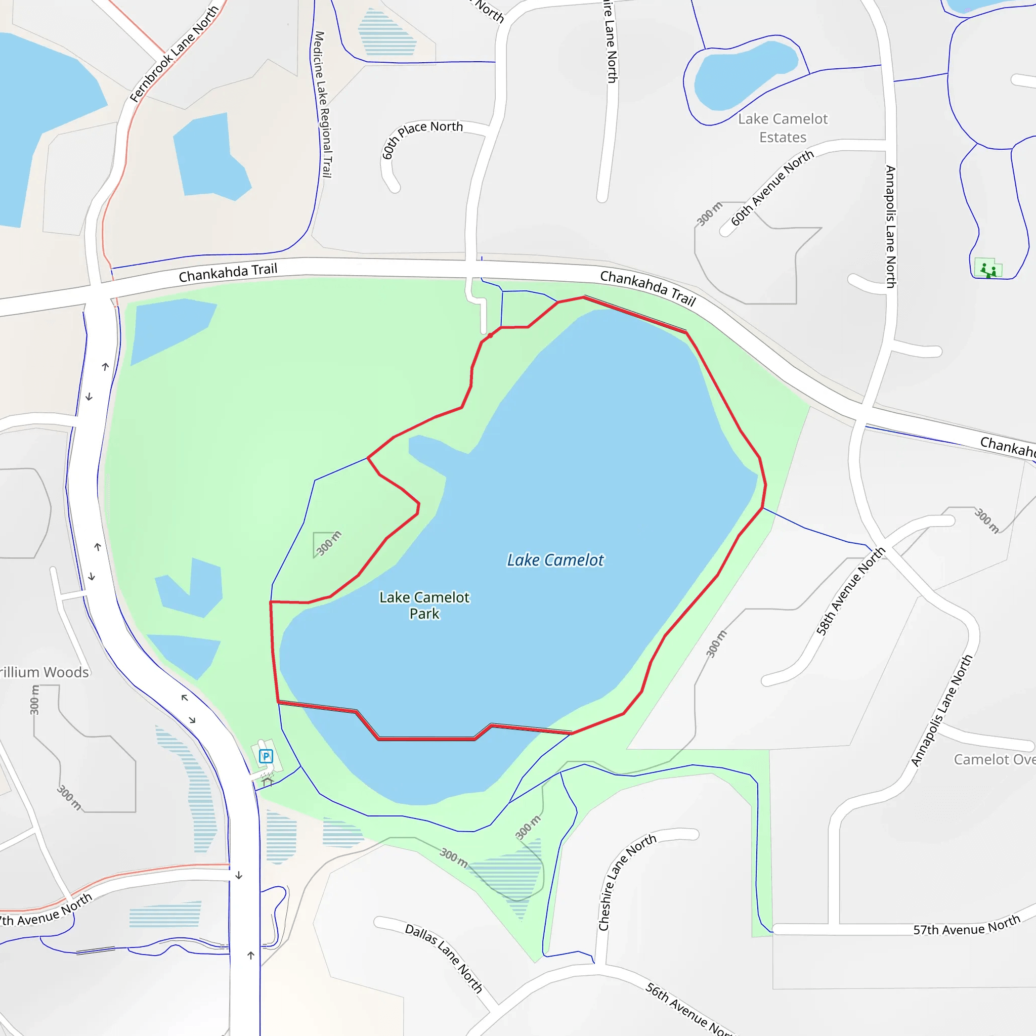 Lake Camelot Loop mobile static map