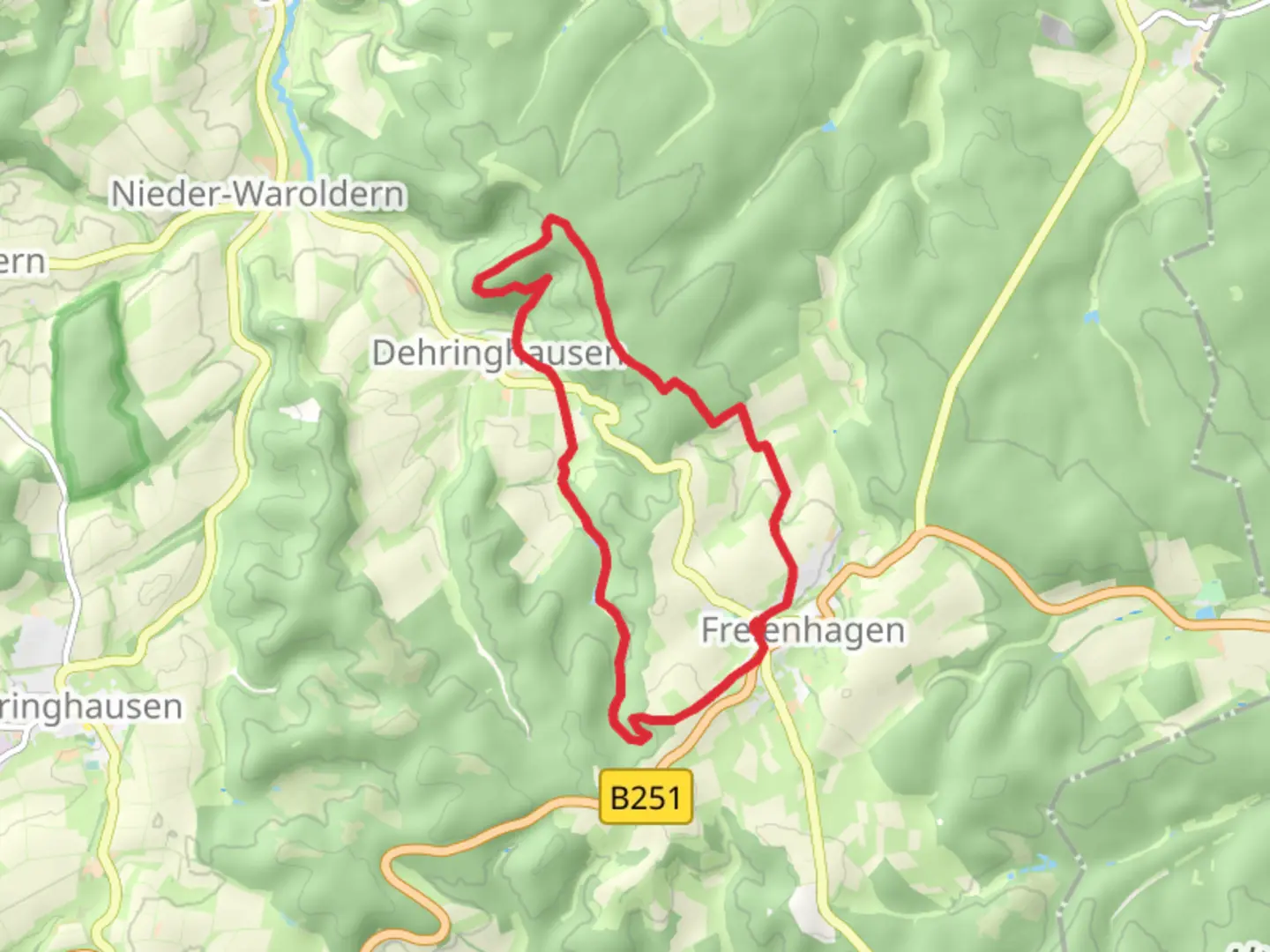 An image depicting the trail Rundwanderweg freienhagen and its surrounding area.