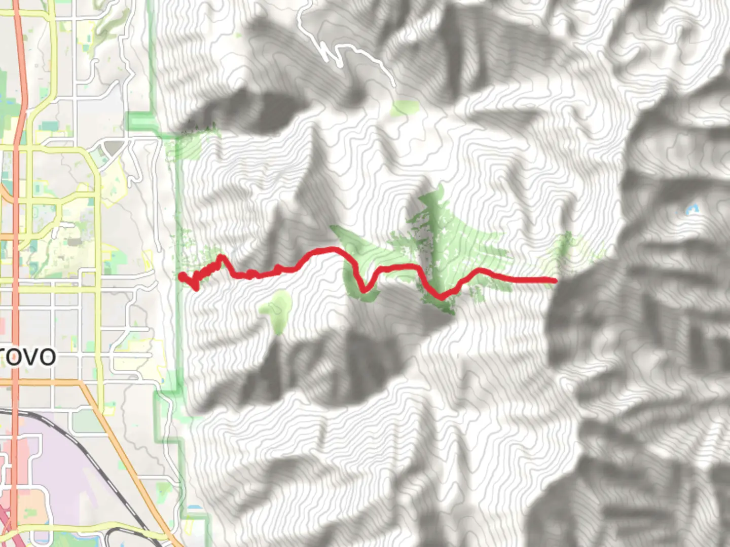 An image depicting the trail Provo Peak via Slide Canyon Trail and its surrounding area.