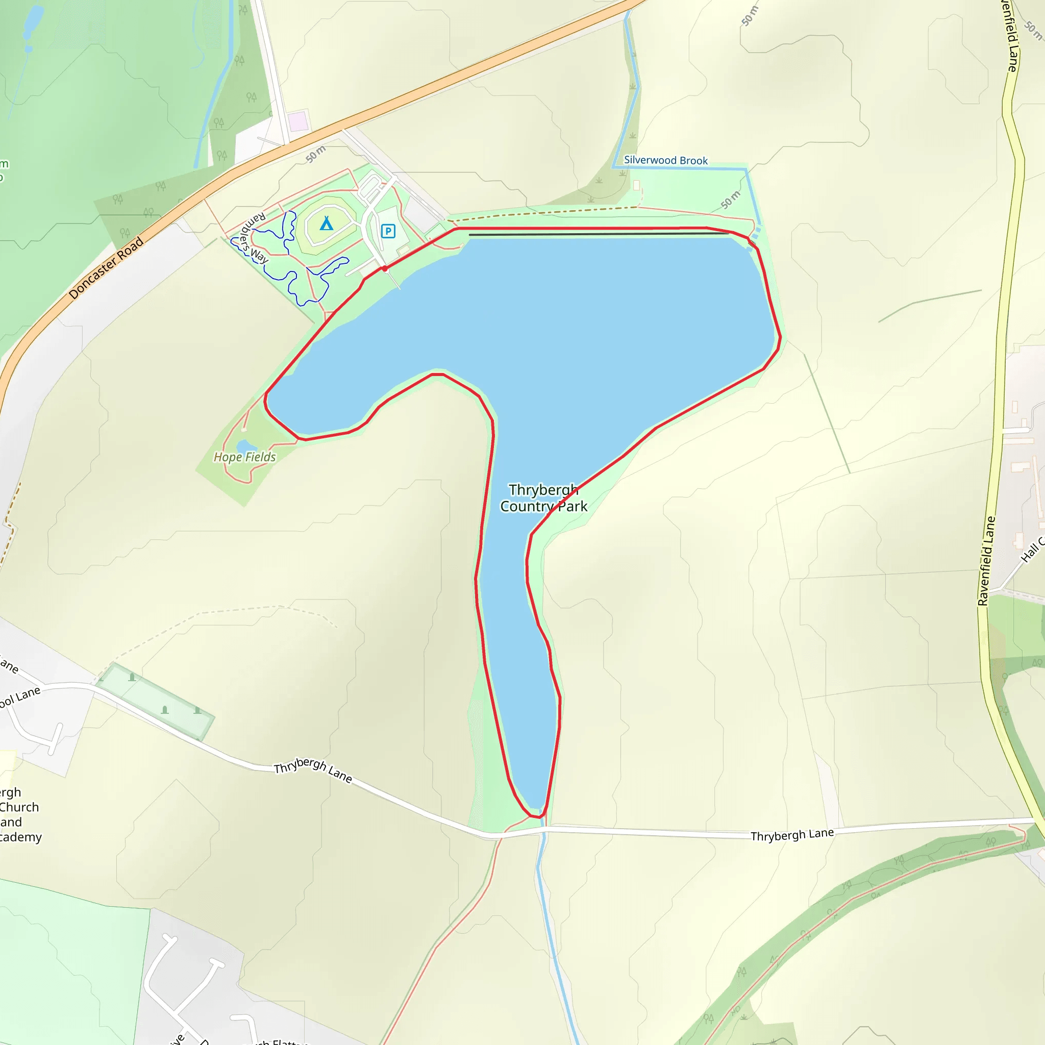 Thrybergh Country Park Loop mobile static map