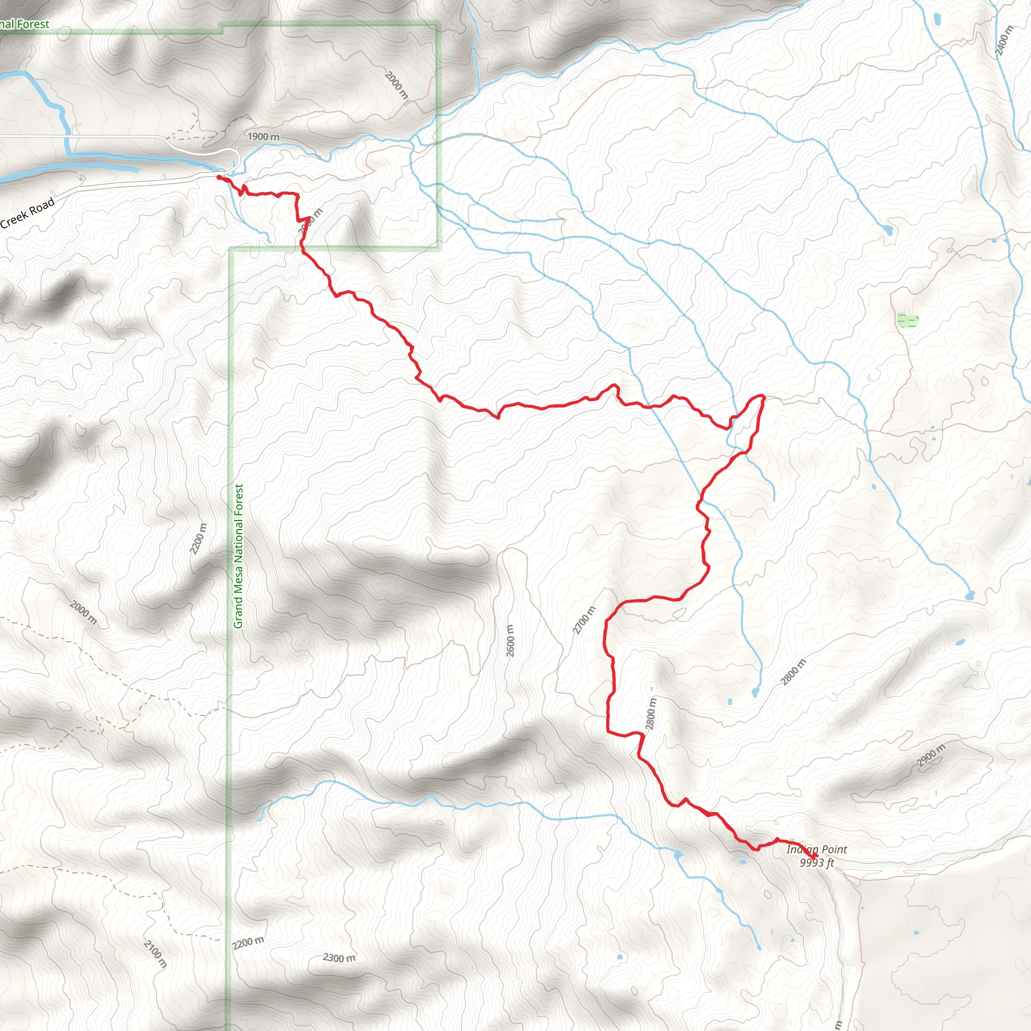 Indian Point via Spring Camp Trail mobile static map
