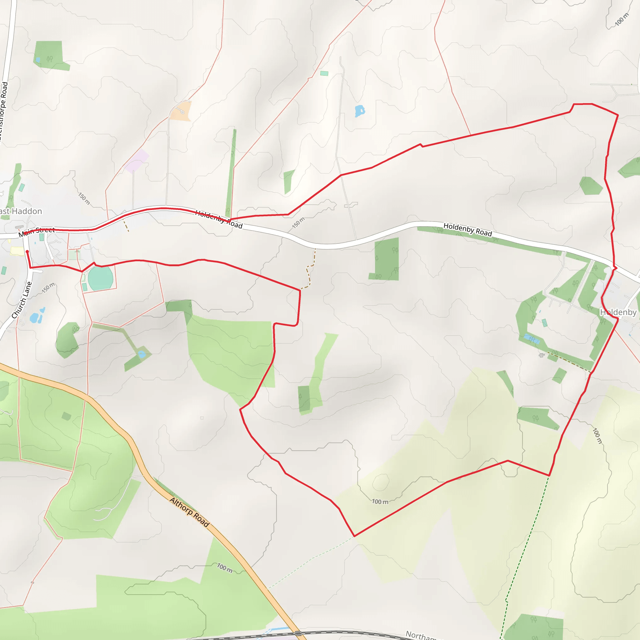 Holdenby from East Haddon mobile static map