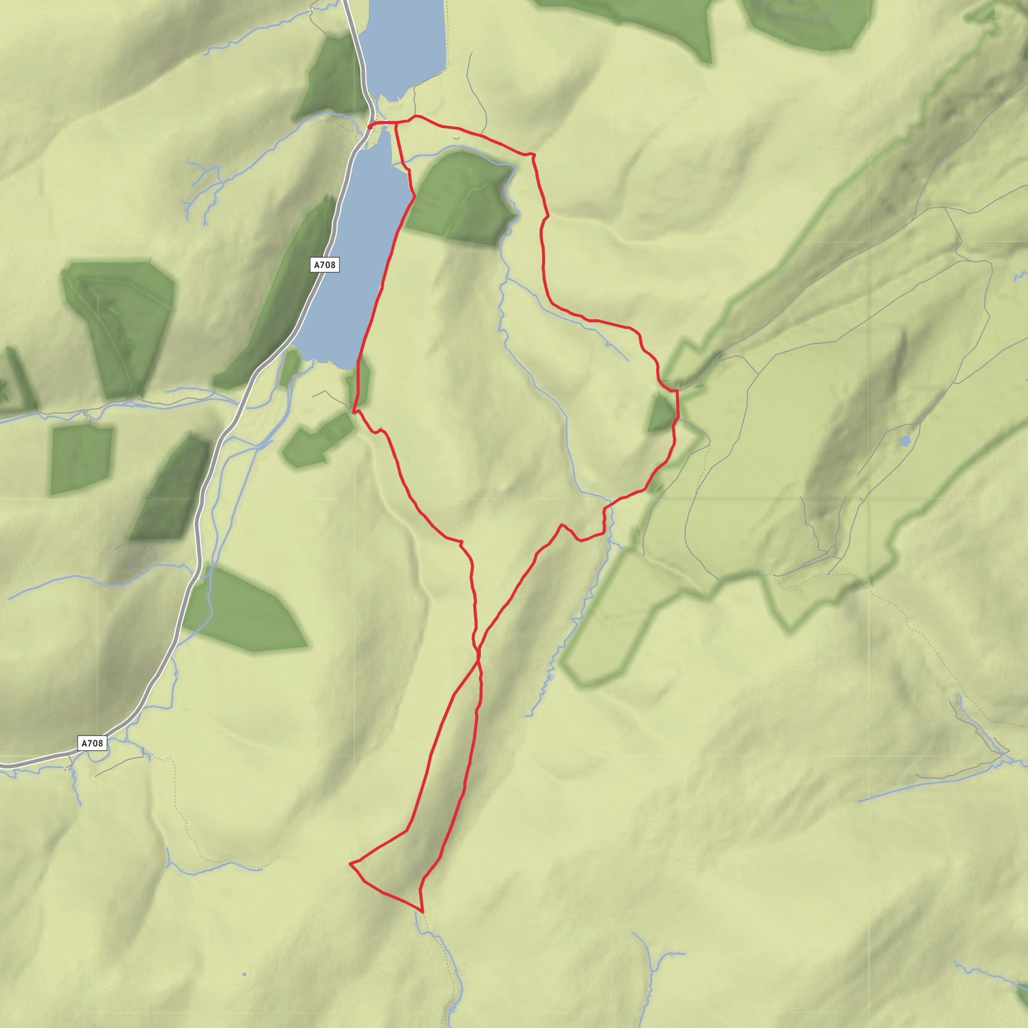 Loch of the Lowes, Pikestone Knowe, Riskinhope Hope and Earl's Hill Loop mobile static map