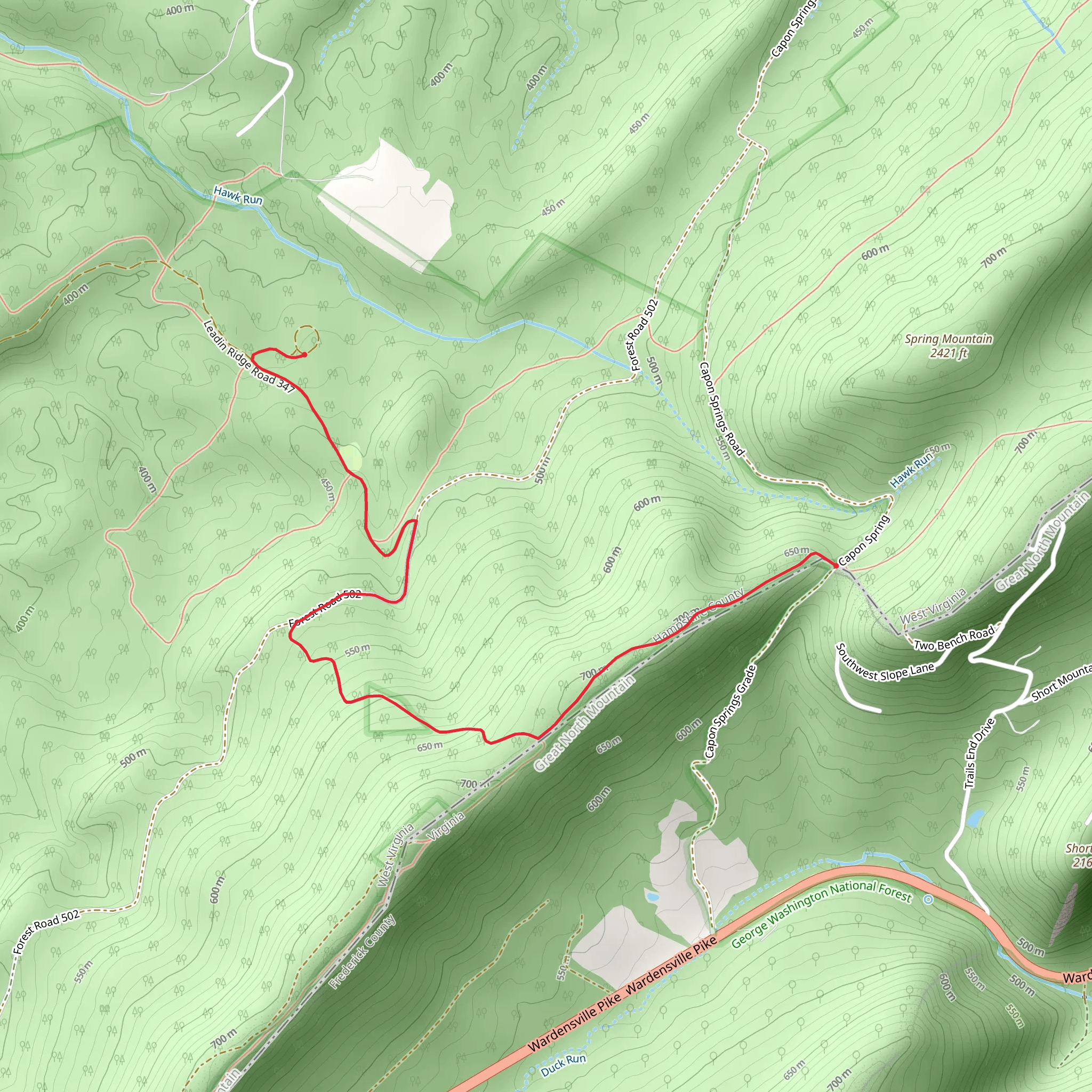 Hawk Campground via Tuscarora Trail mobile static map