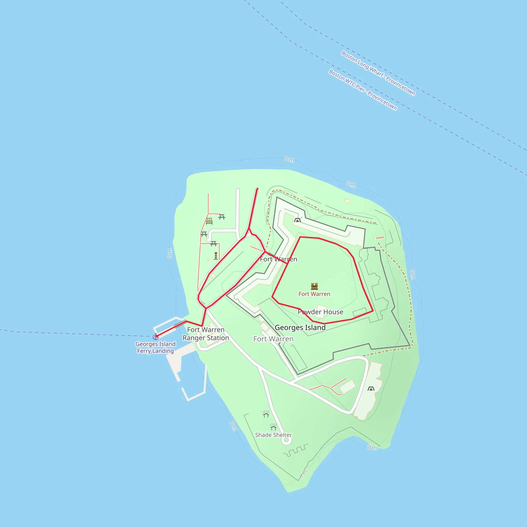 Fort Warren Loop mobile static map