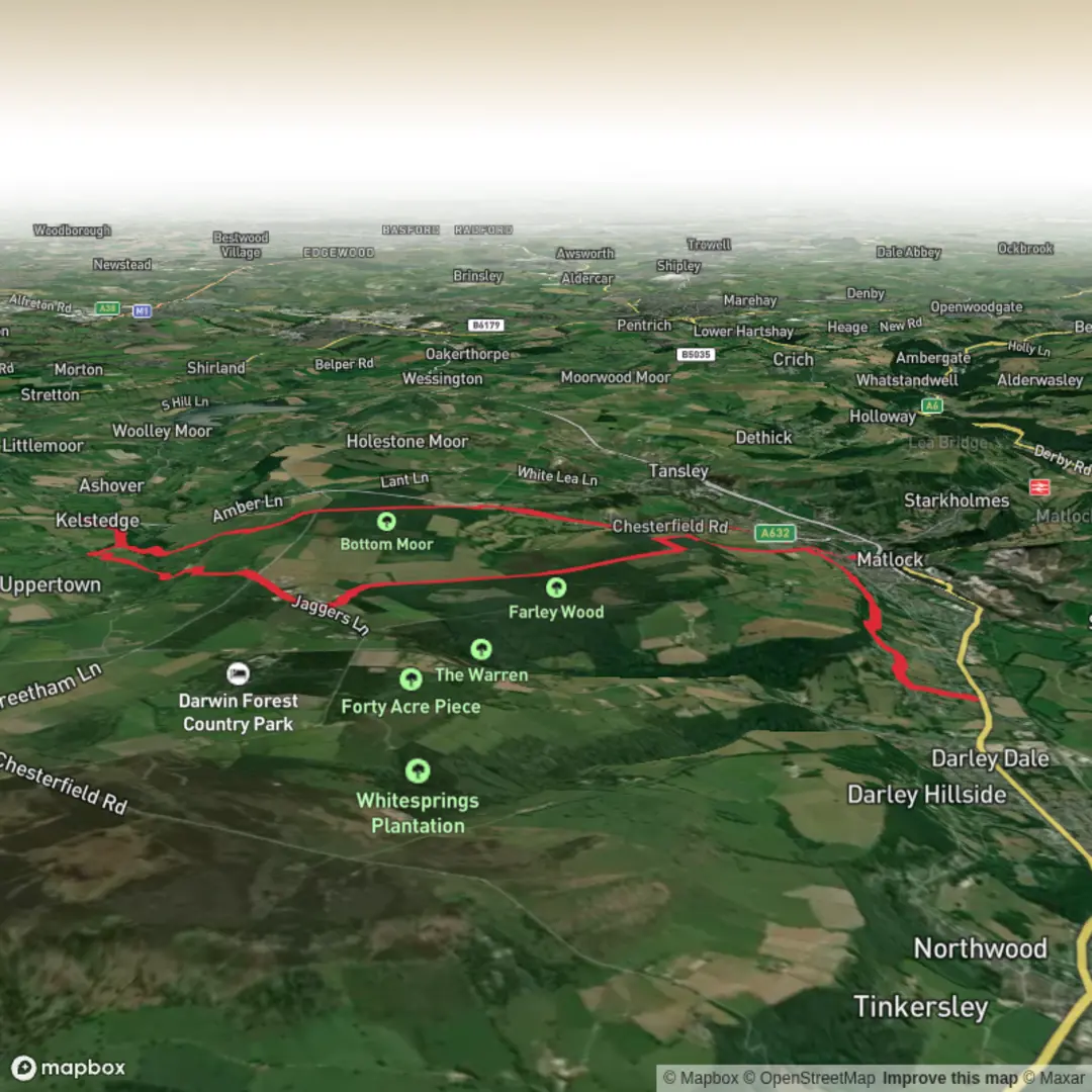 An image depicting the trail Random Matlock Hike and its surrounding area.