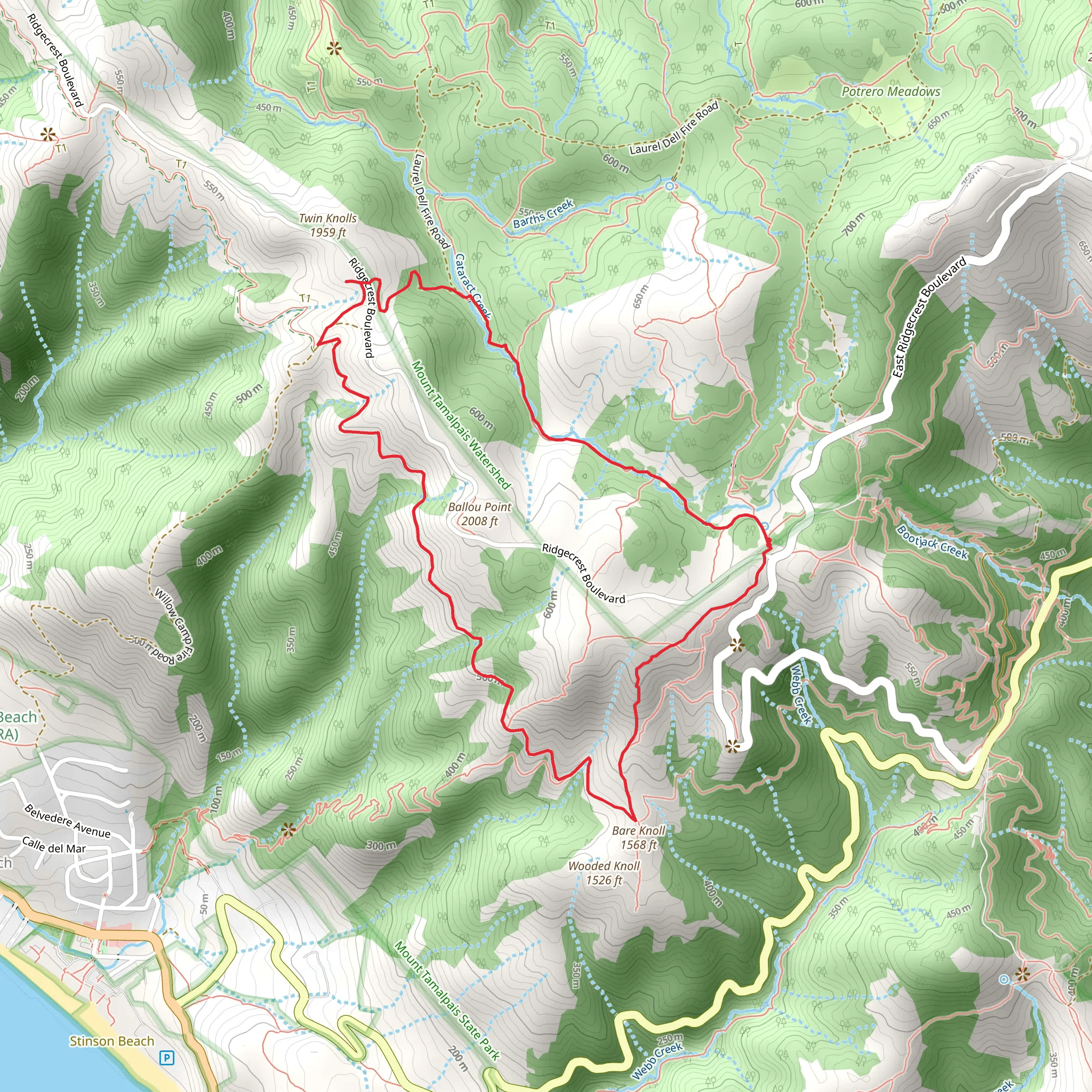 Cataract Creek and Coastal Loop Trail mobile static map