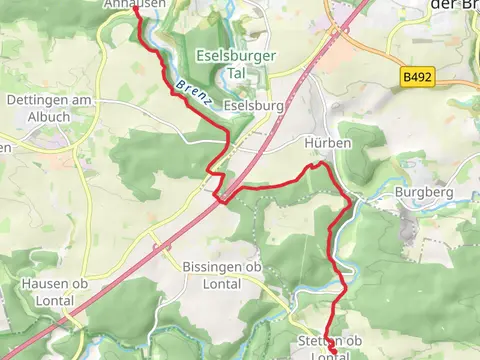 Stetten ob Lontal to Anhausen via Albschaeferweg