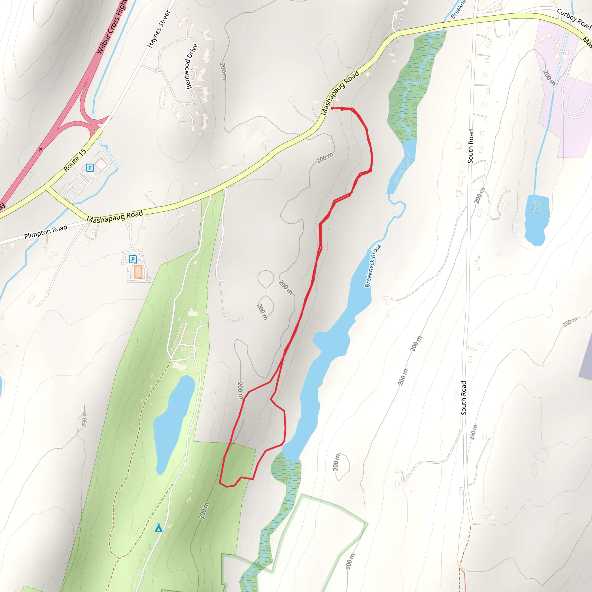 Breakneck Brook from Mashapaug Road mobile static map