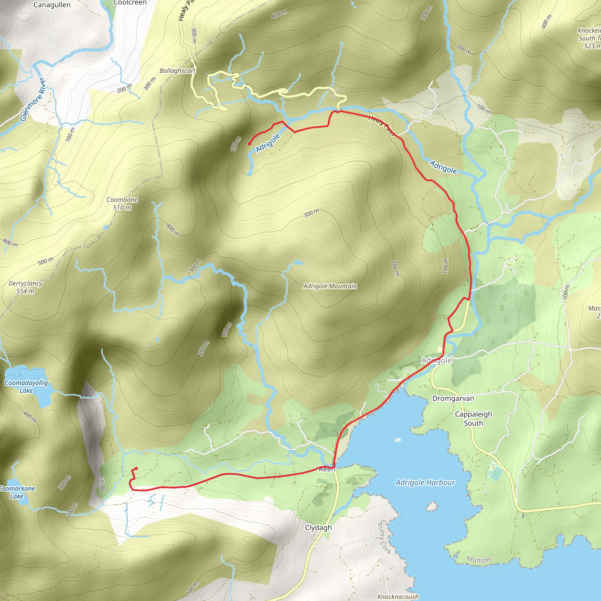 Hike from County Cork mobile static map