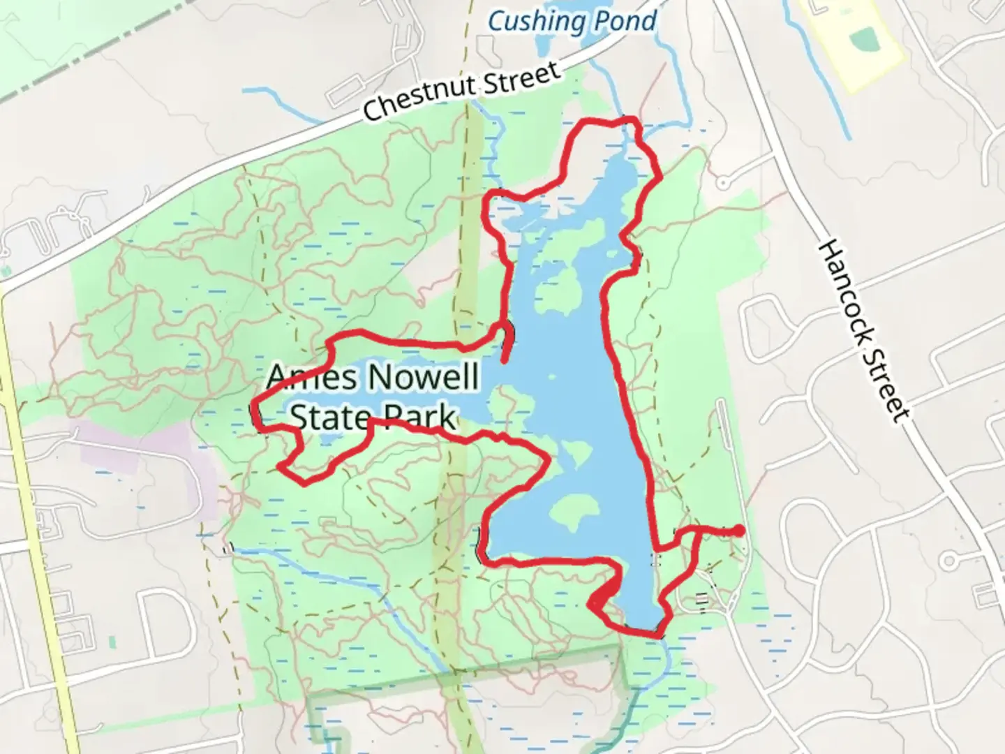 An image depicting the trail Cleveland Pond and Beaver Brook Loop Trail and its surrounding area.