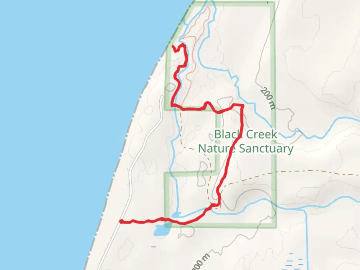An image depicting the trail Dunes Ridge and Black Creek and its surrounding area.
