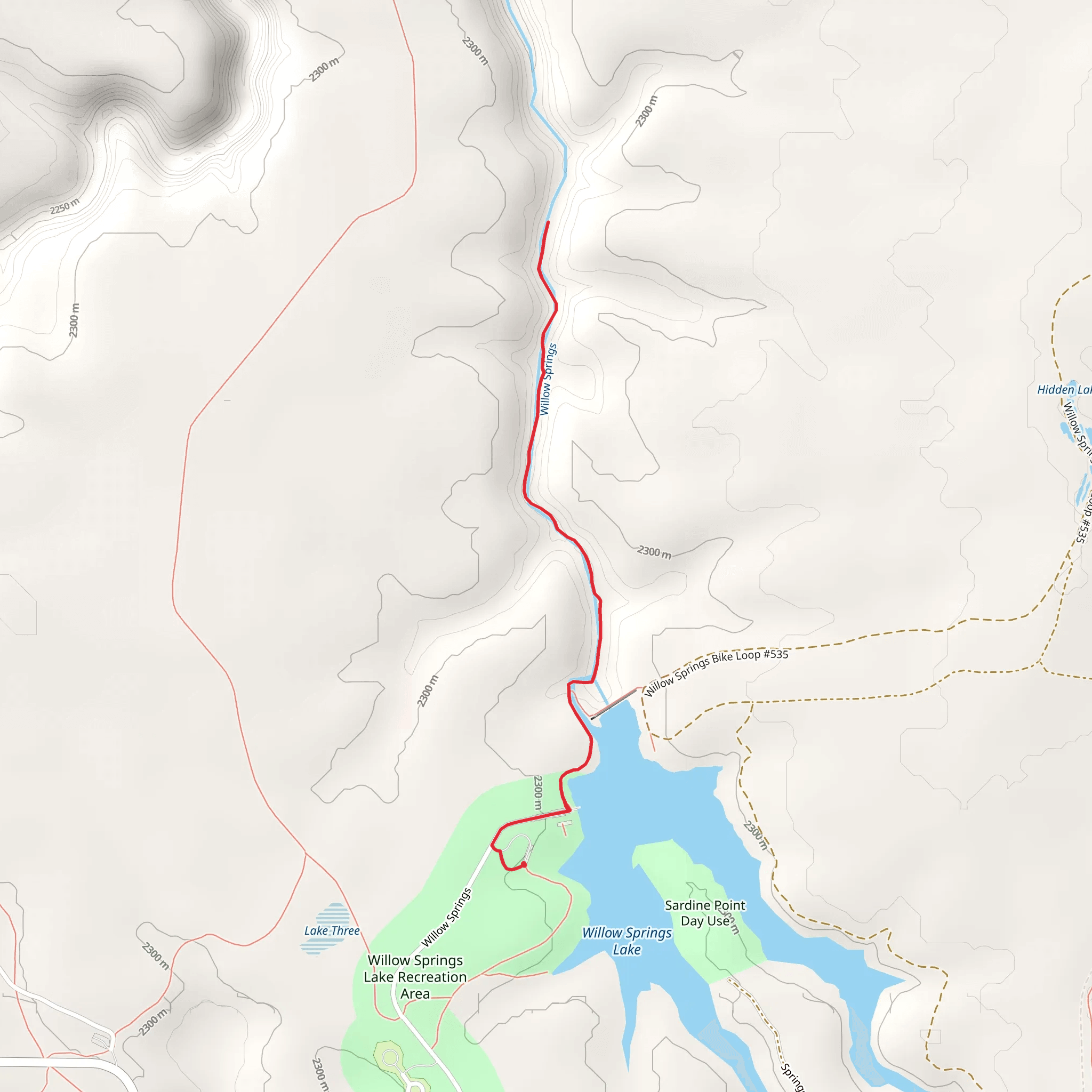 Willow Springs Out and Back mobile static map