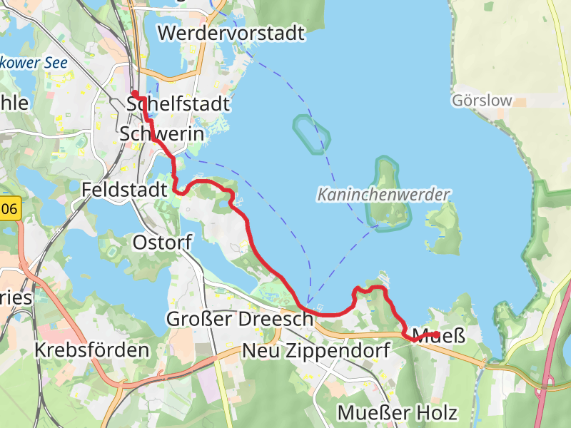 Hauptbahnhof to Mueß via Burgsee and Pfaffenteich