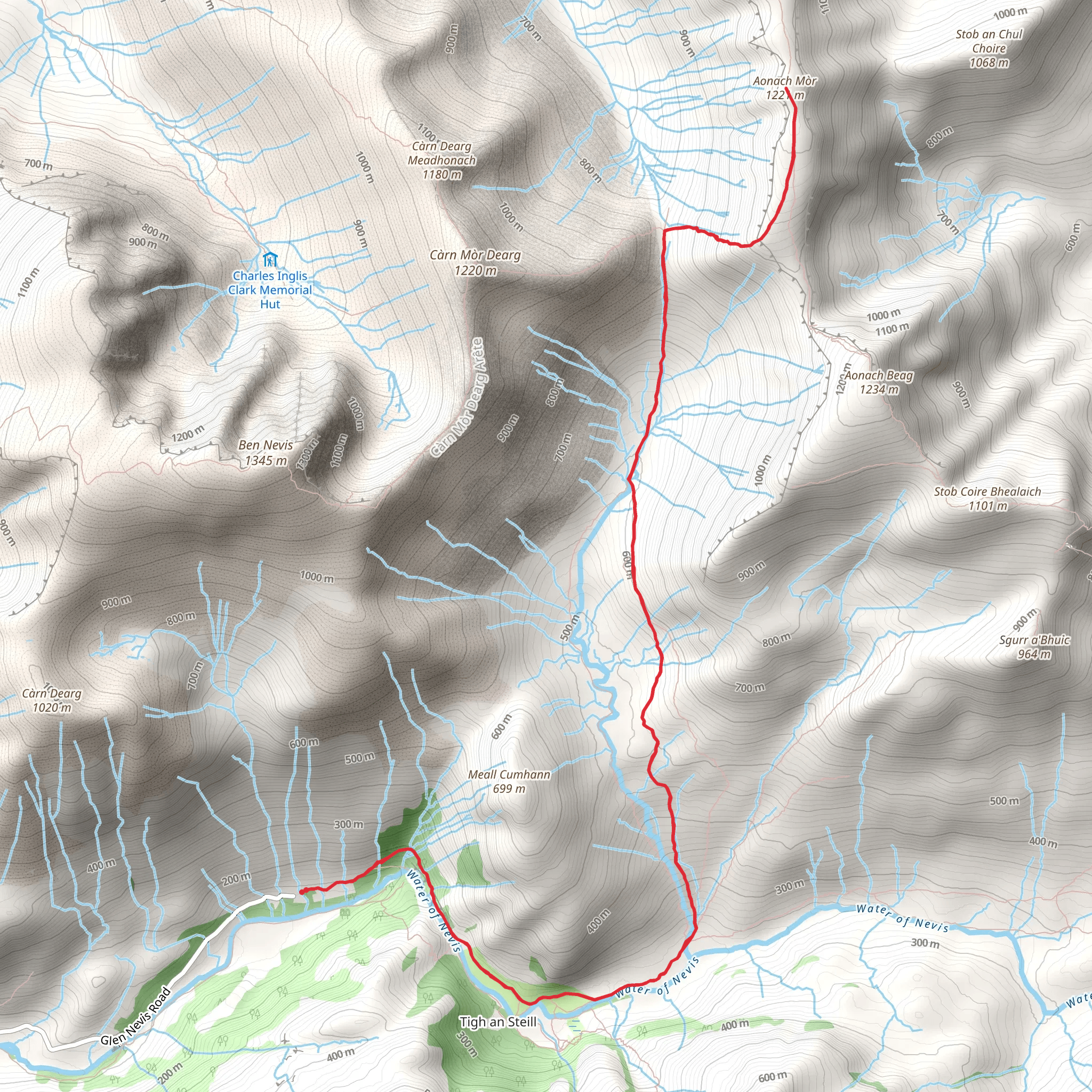 Aonach Mòr Walk mobile static map