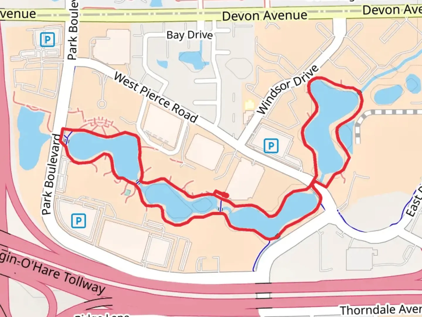 An image depicting the trail Pierce Road Loop and its surrounding area.