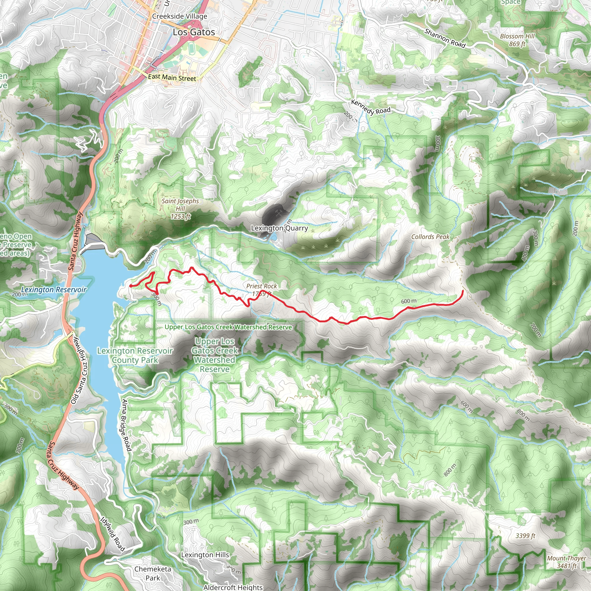 Priest Rock Trail mobile static map
