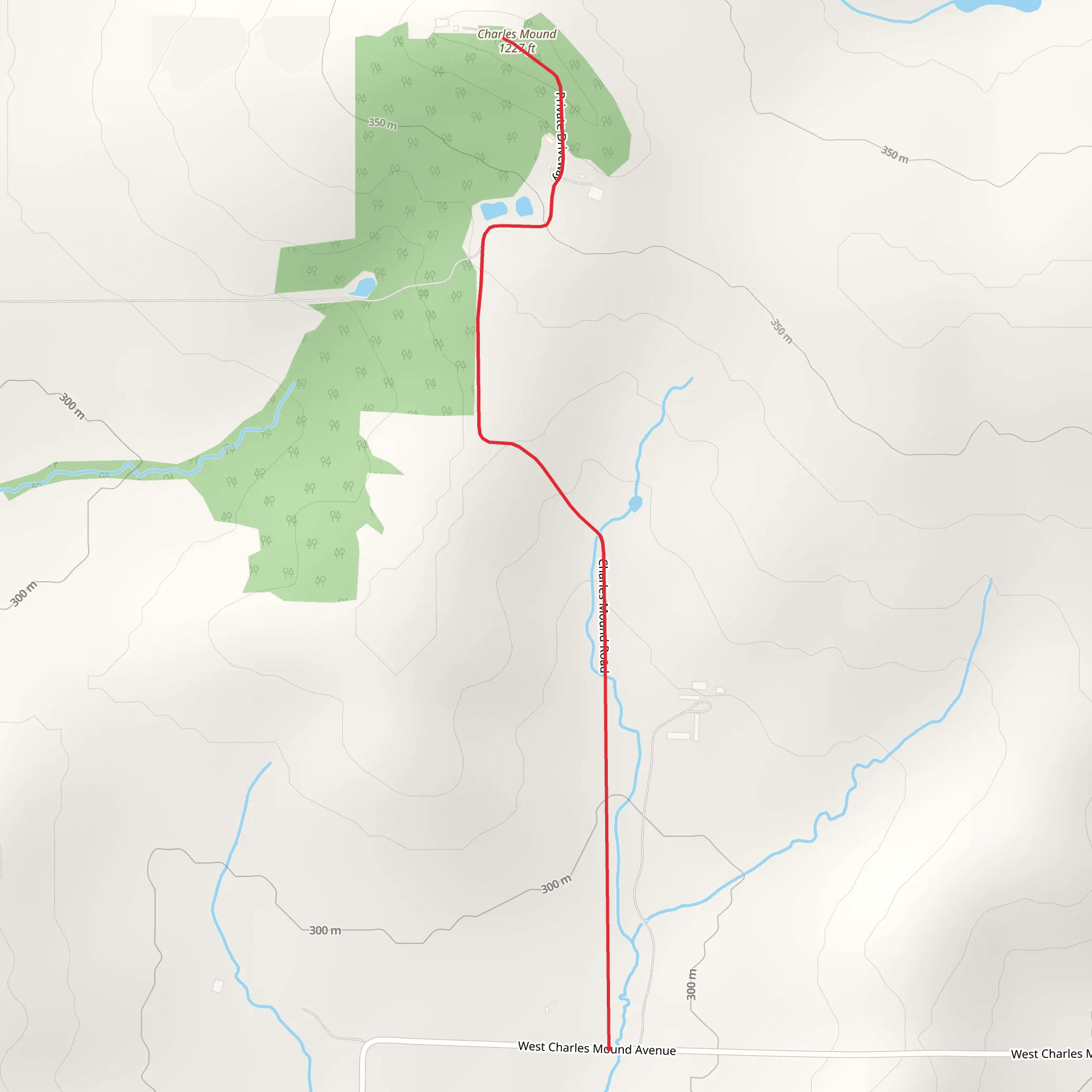 Charles Mound Trail mobile static map